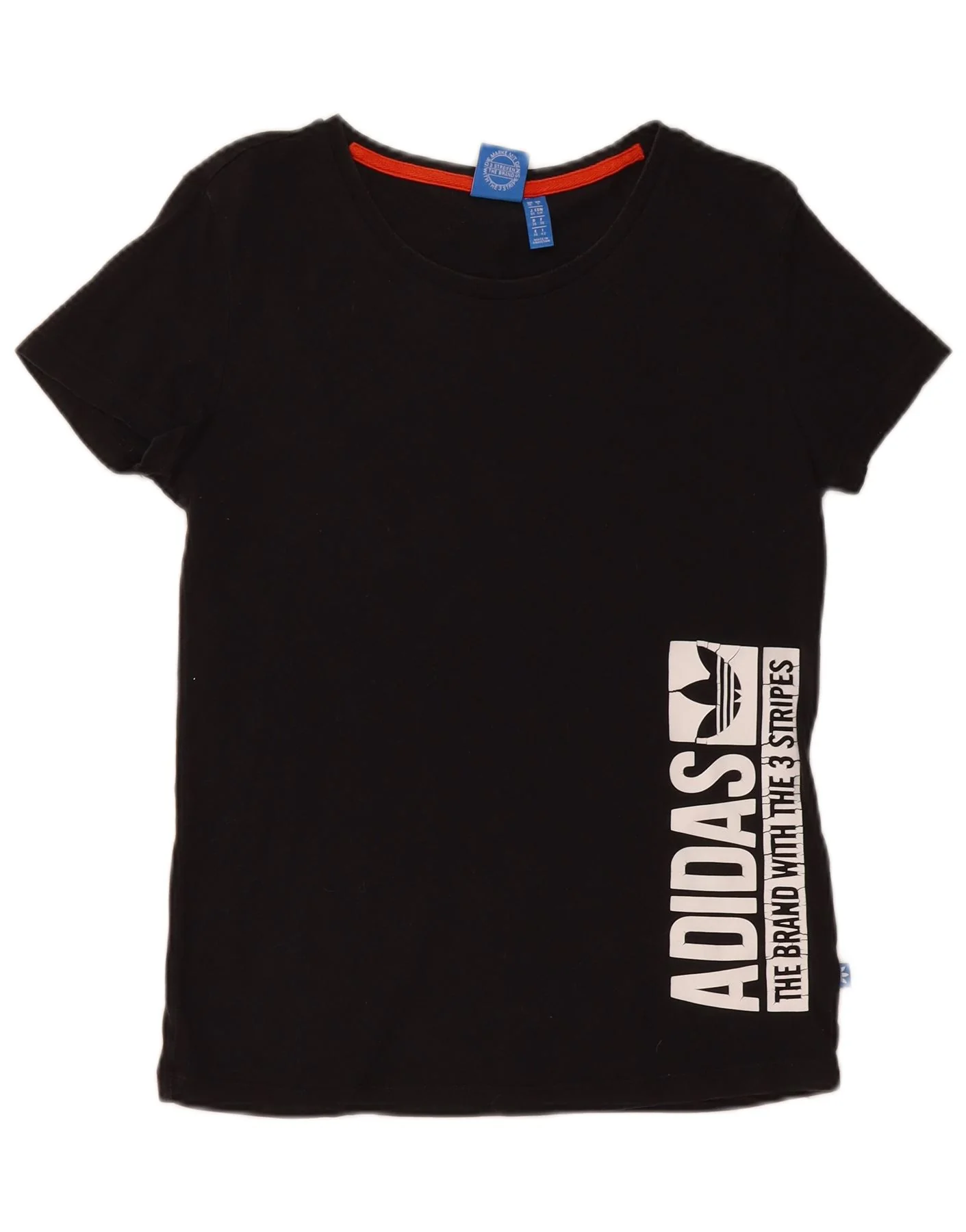 Adidas Womens Graphic T-Shirt Top UK 10 Small Black Cotton