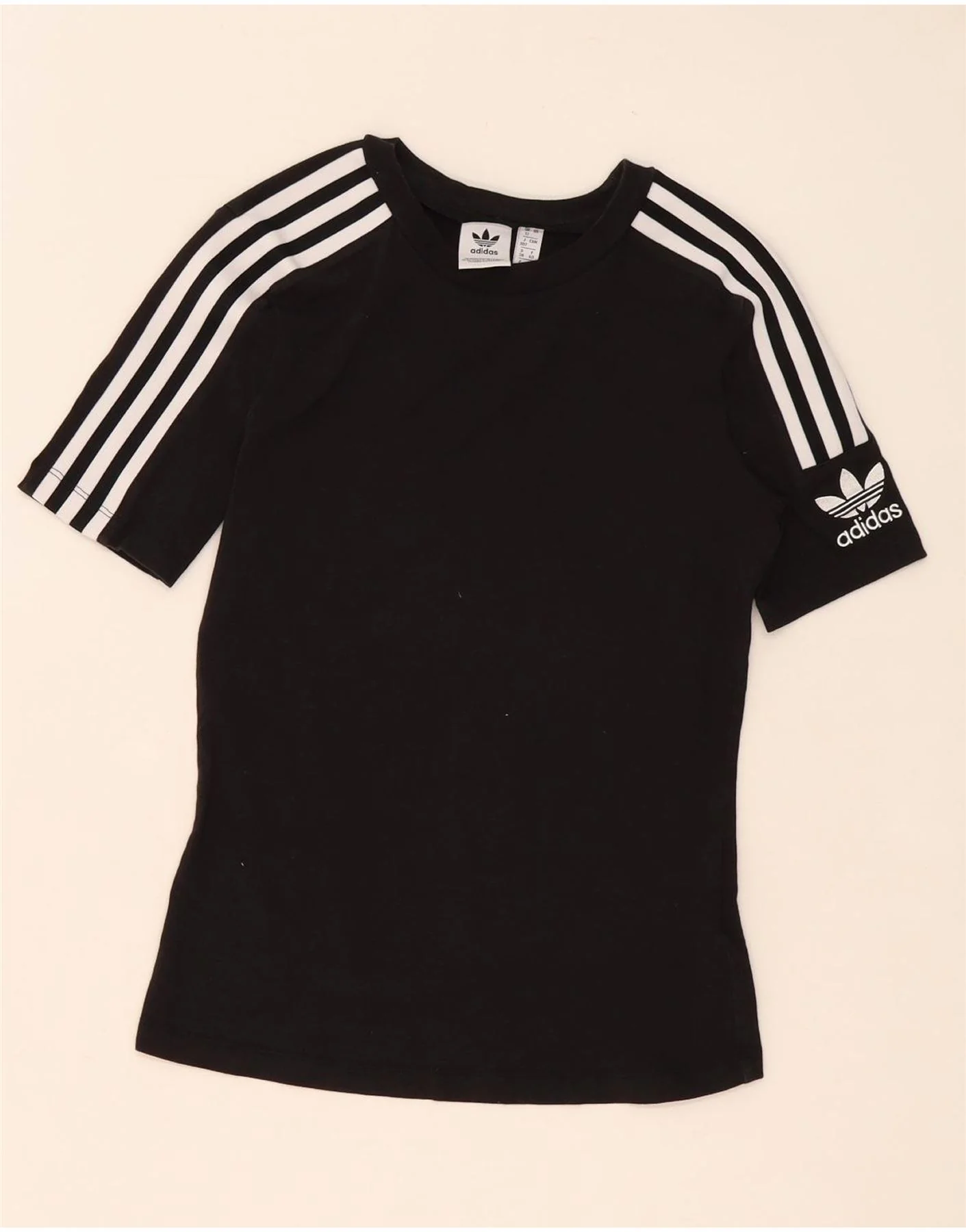 Adidas Womens Graphic T-Shirt Top UK 12 Medium Black Cotton