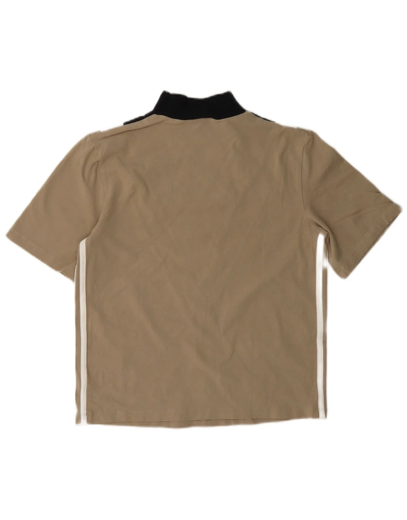 Adidas Womens Graphic T-Shirt Top UK 8 Small Beige Colourblock Cotton - Image 2