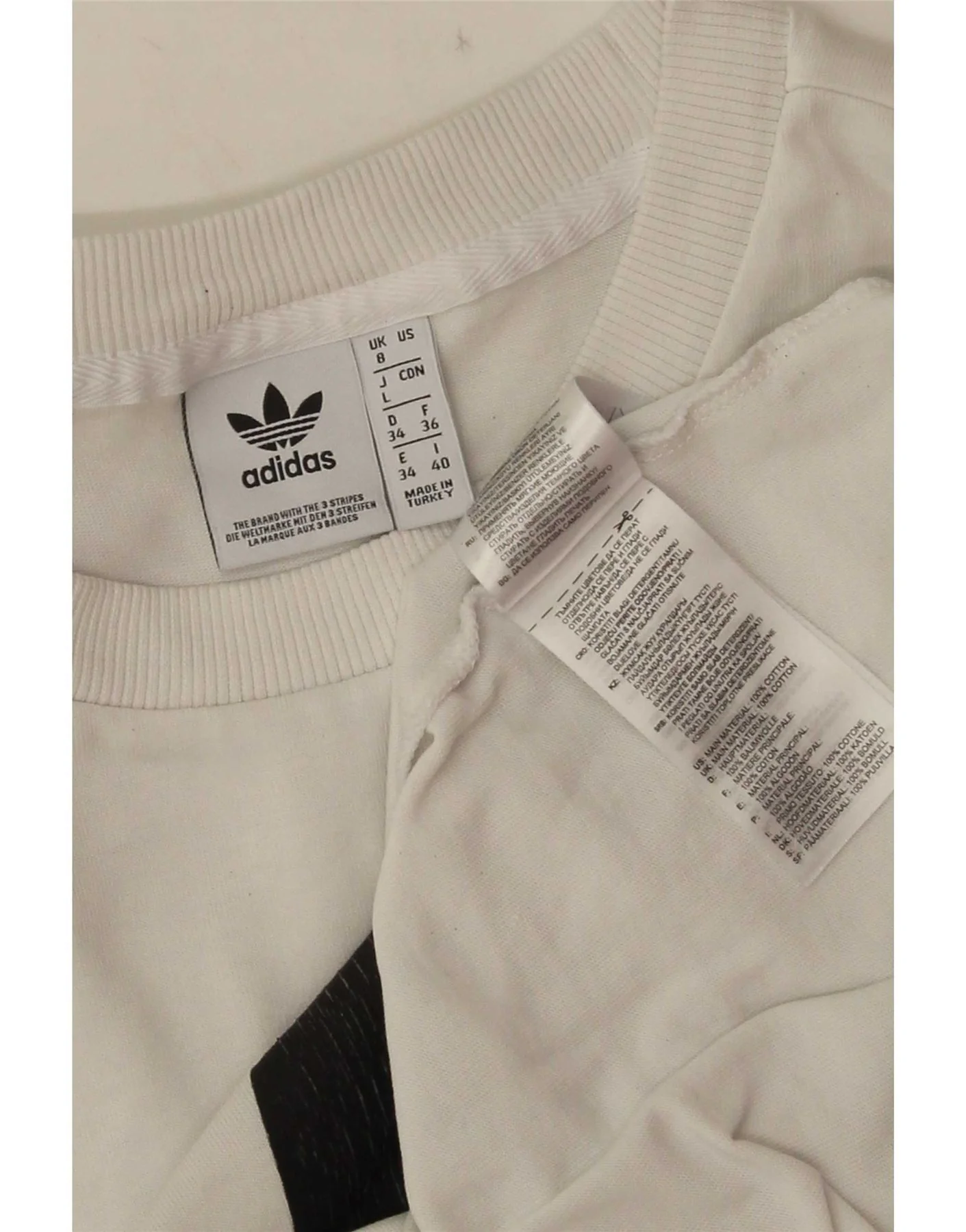 Adidas Womens Graphic T-Shirt Top UK 8 Small White Cotton - Image 3