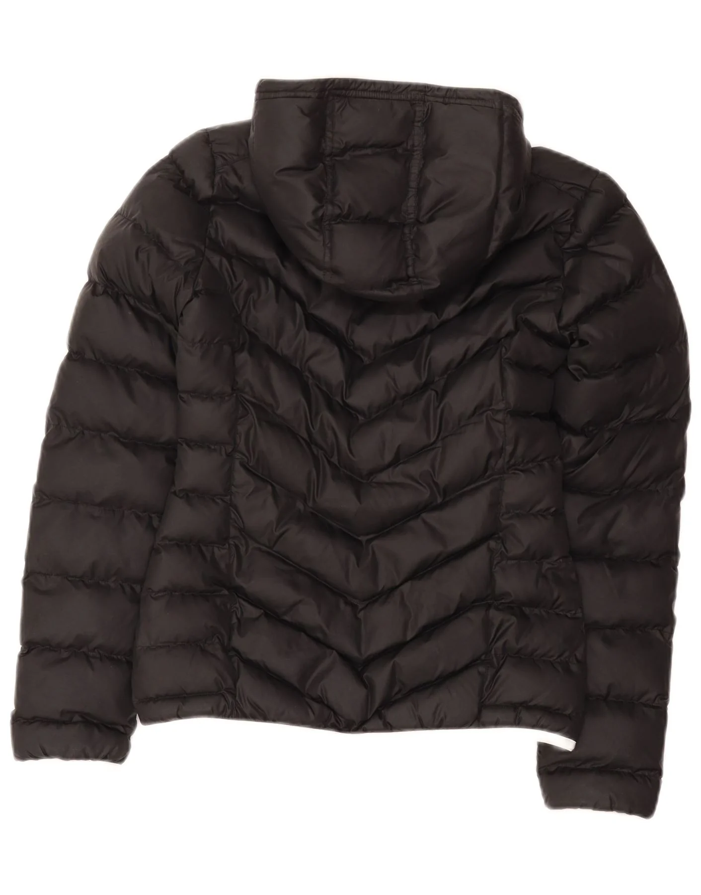 Adidas Womens Hooded Padded Jacket UK 6 XS Black Polyester - Image 2