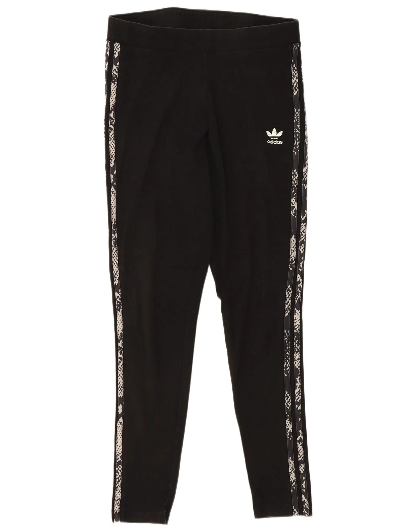 Adidas Womens Leggings Medium Black Animal Print Cotton Sports