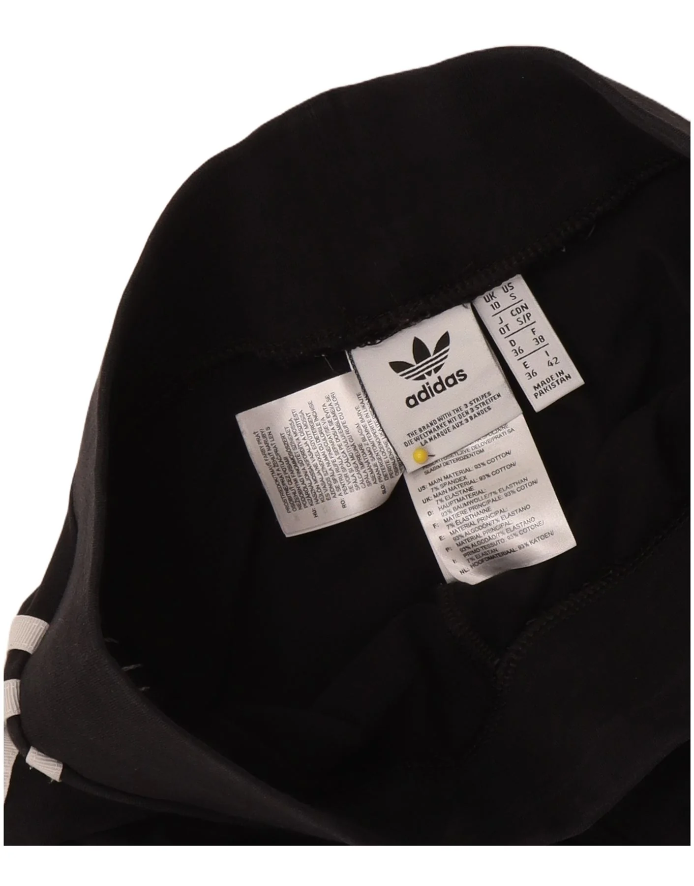 Adidas Womens Leggings UK 10 Small Black Cotton - Image 3