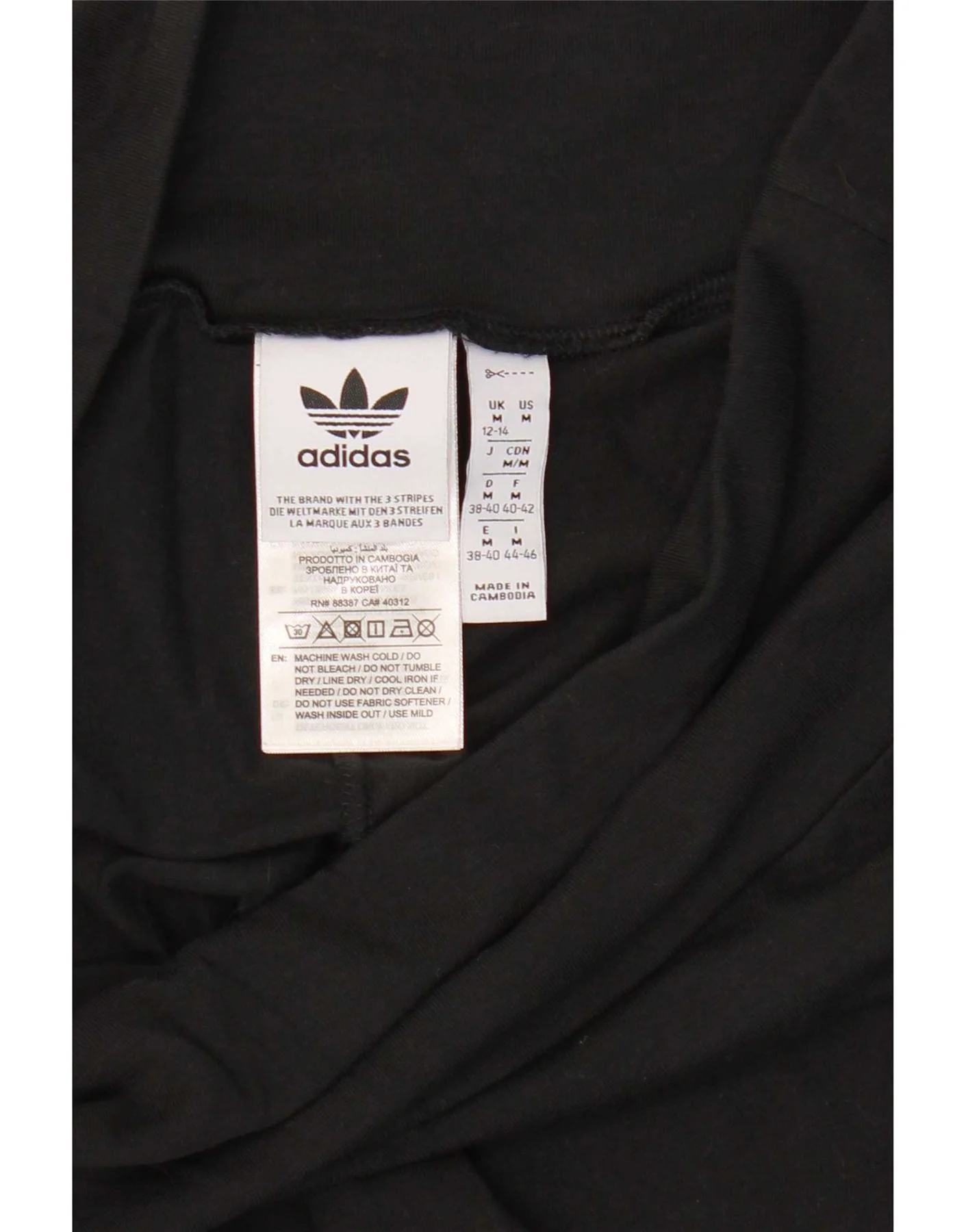 Adidas Womens Leggings UK 12/14 Medium Black Camouflage Cotton - Image 5