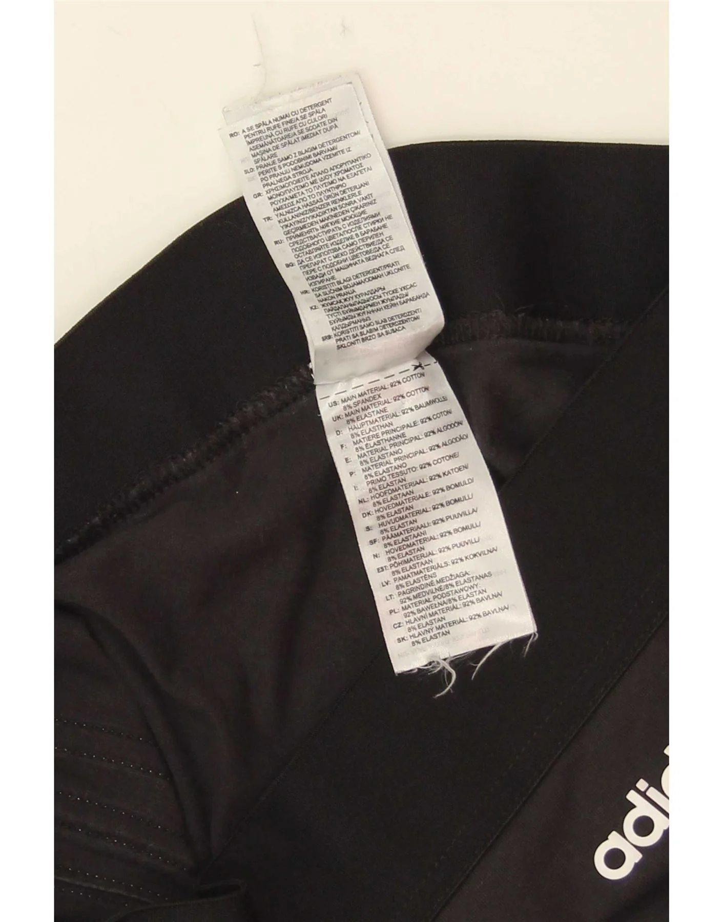 Adidas Womens Leggings UK 12/14 Medium Black Cotton - Image 3