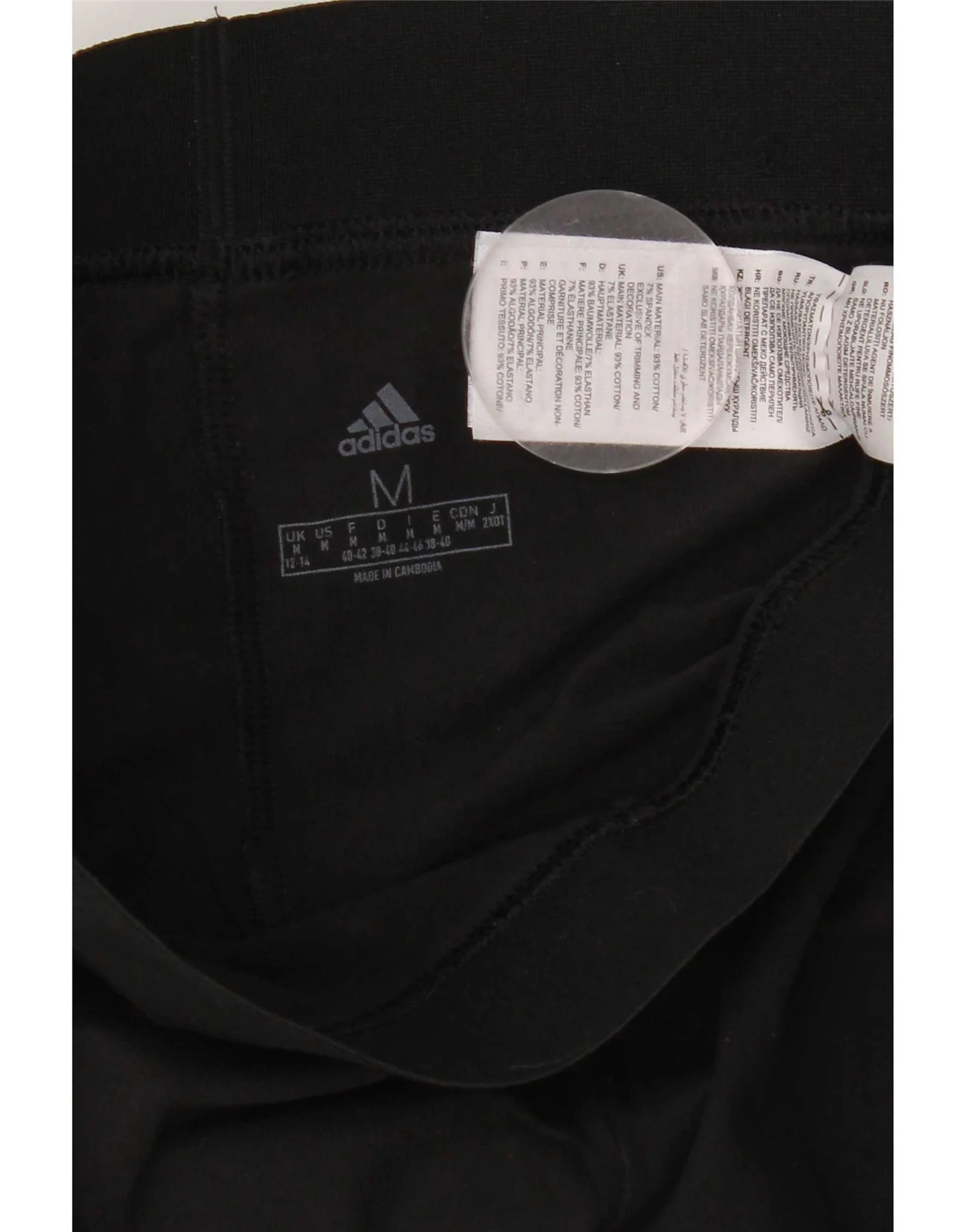Adidas Womens Leggings UK 12/14 Medium Black Cotton - Image 3