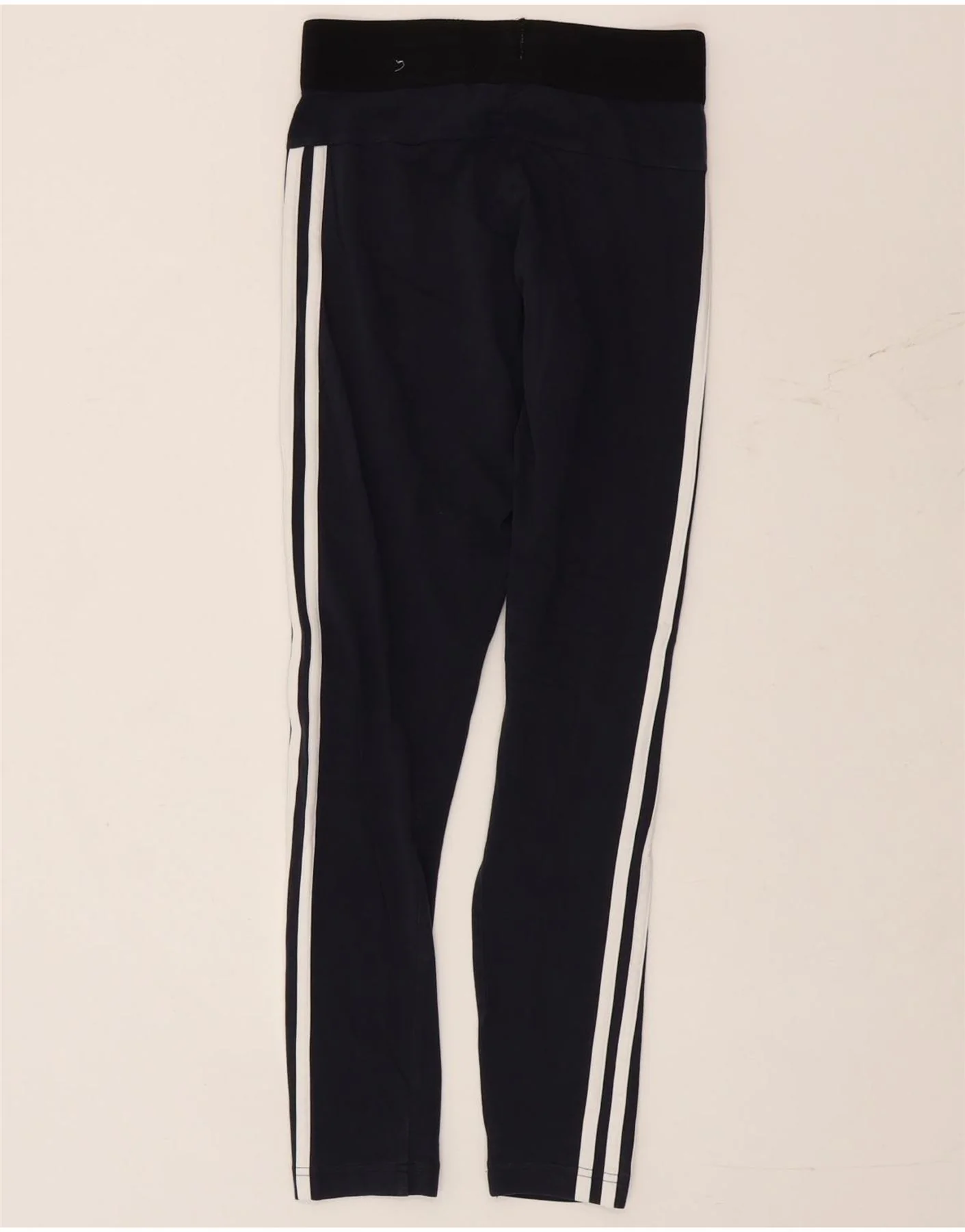 Adidas Womens Leggings UK 4/6 XS Navy Blue Colourblock Cotton - Image 2