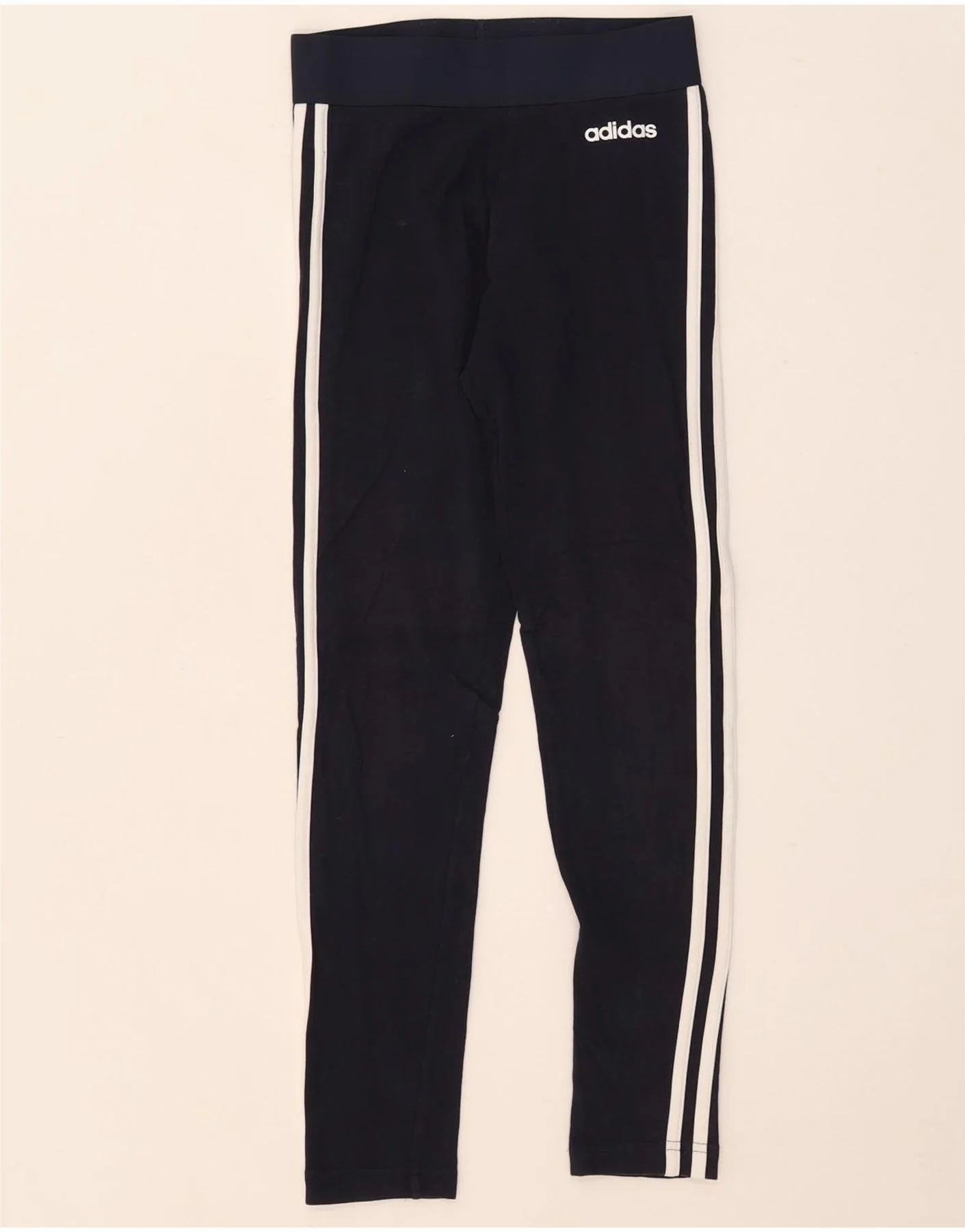 Adidas Womens Leggings UK 4/6 XS Navy Blue Cotton