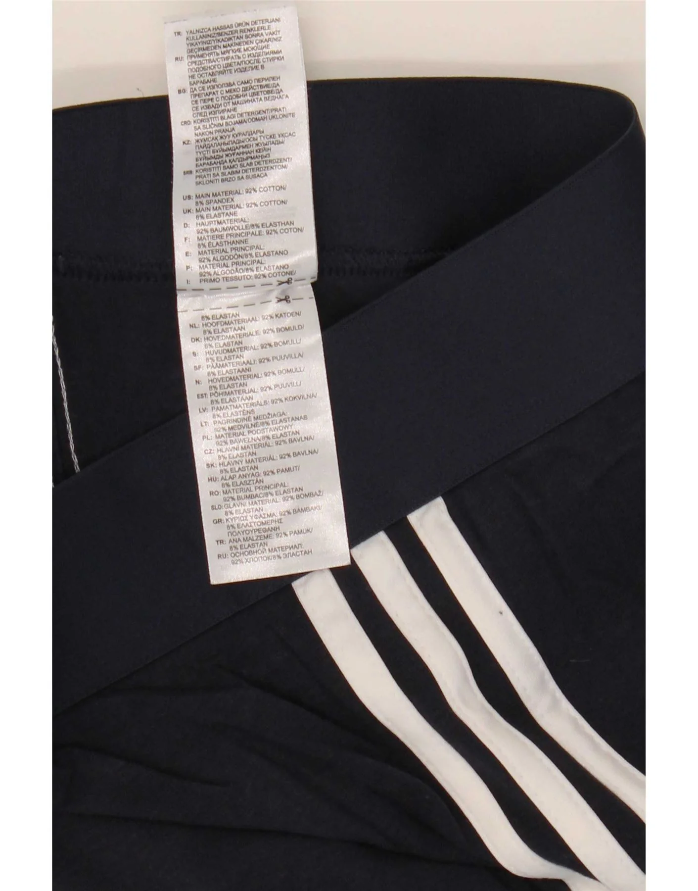 Adidas Womens Leggings UK 4/6 XS Navy Blue Cotton - Image 3