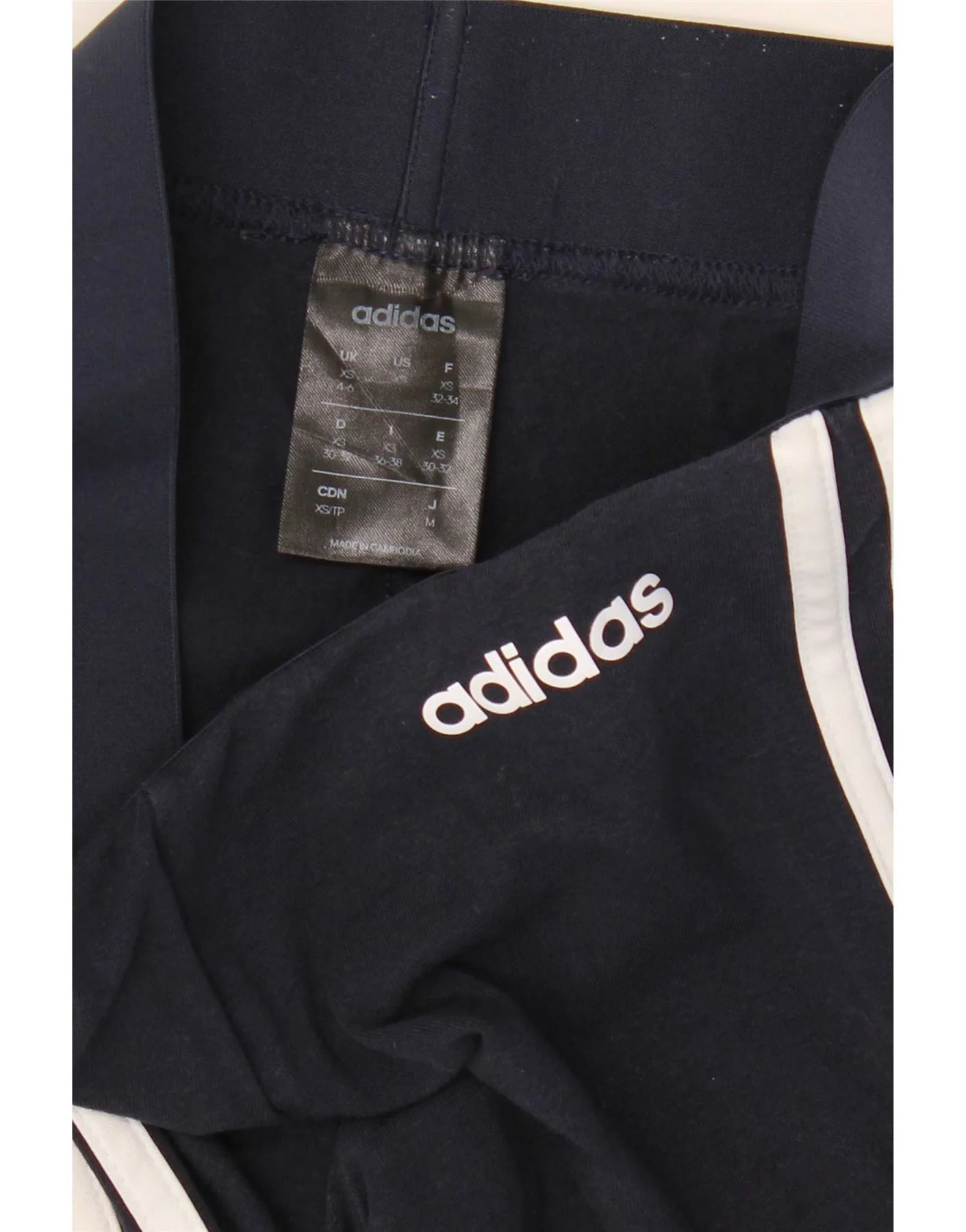 Adidas Womens Leggings UK 4/6 XS Navy Blue Cotton - Image 4