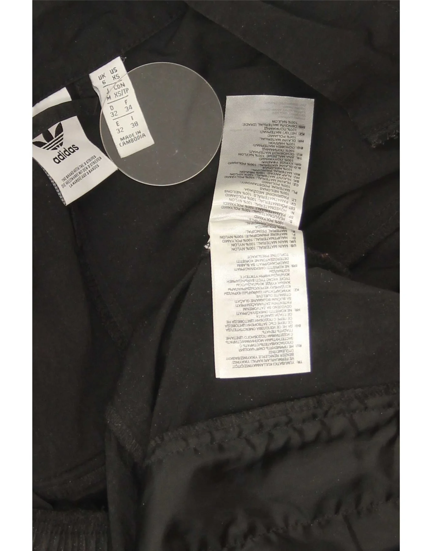 Adidas Womens Long Sleeve Graphic Jumpsuit UK 6 XS Black Polyamide - Image 3