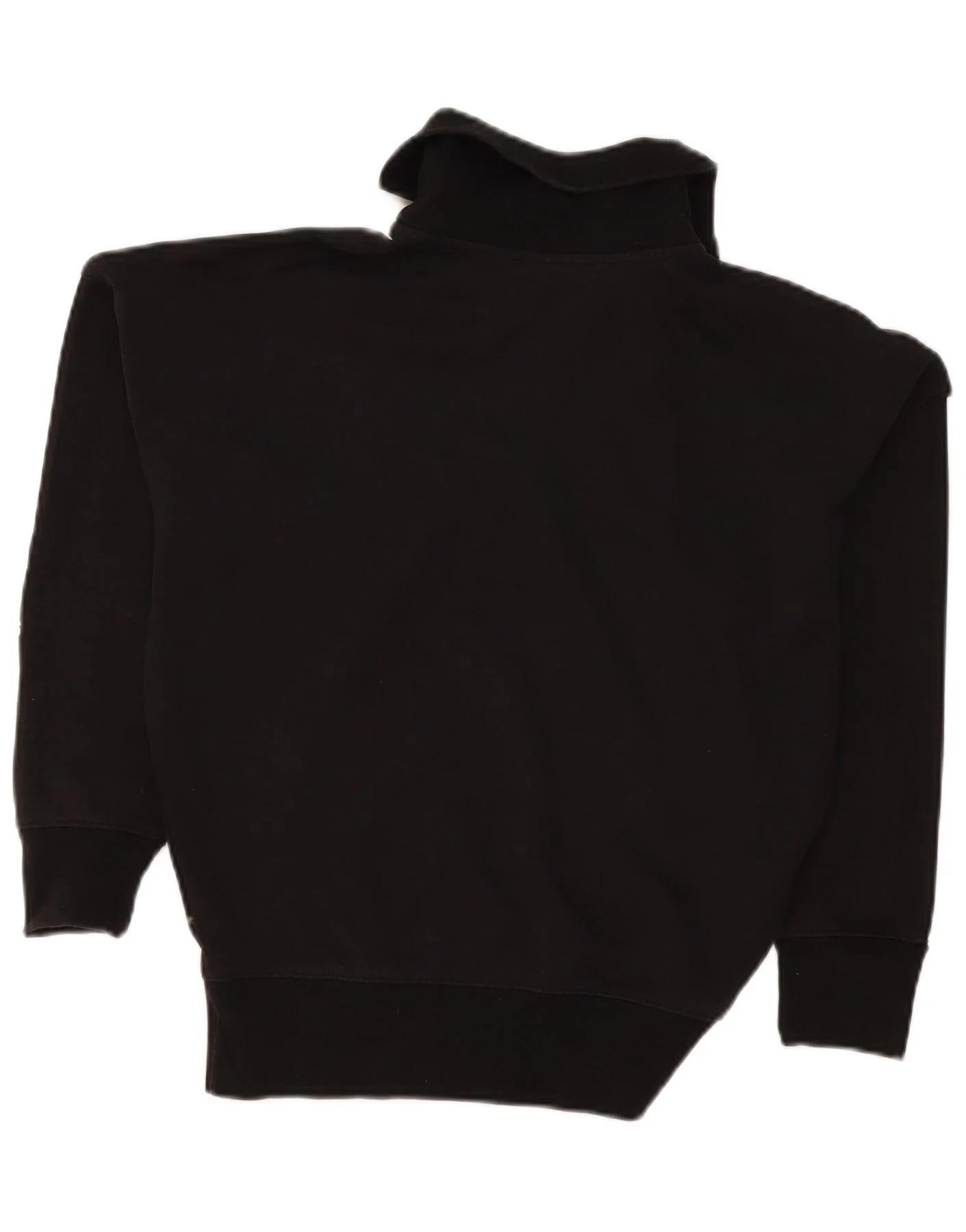 Adidas Womens Oversized Graphic Zip Neck Sweatshirt Jumper UK 8 Small Black - Image 2