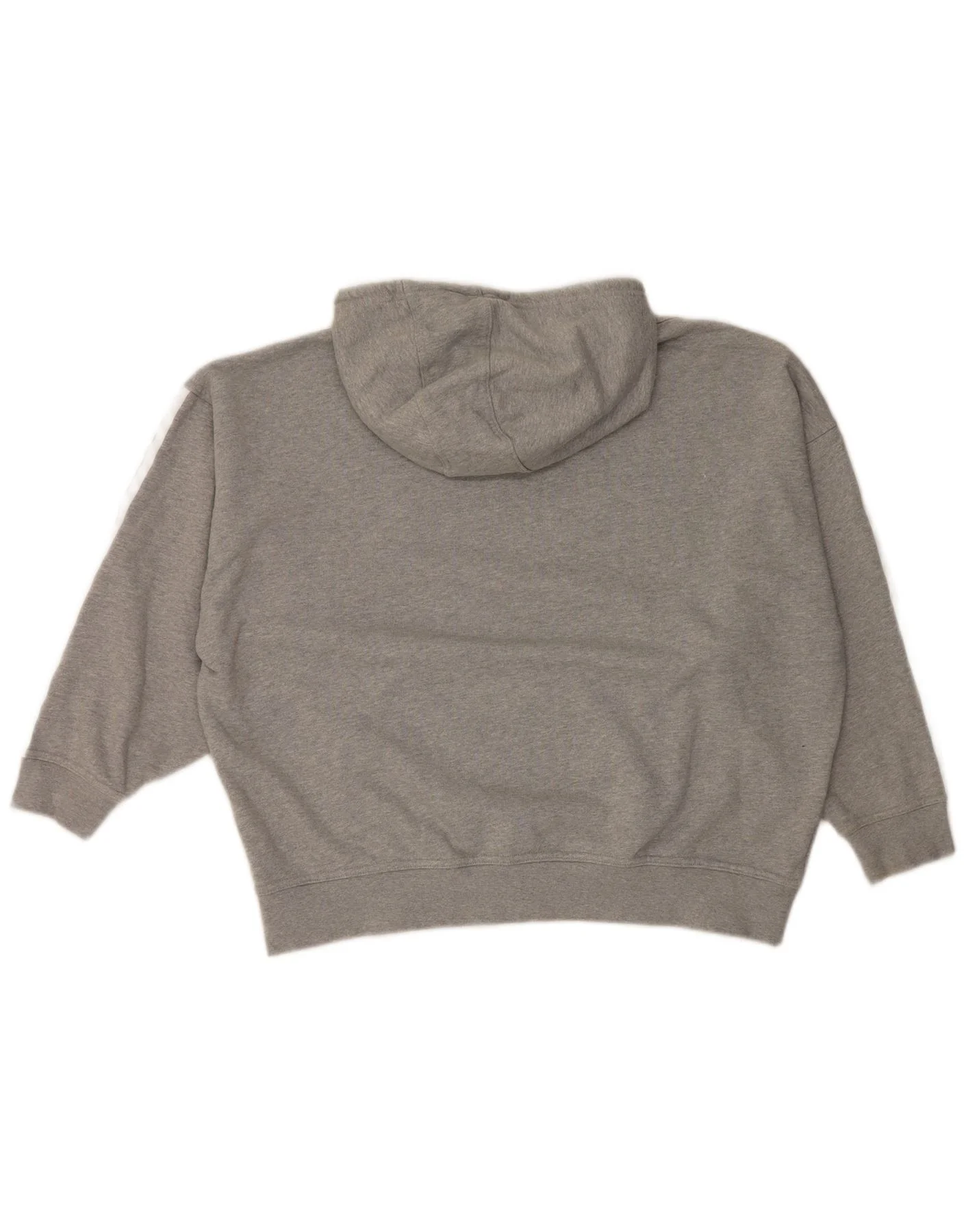 Adidas Womens Oversized Hoodie Jumper UK 14 Medium Grey Cotton - Image 2