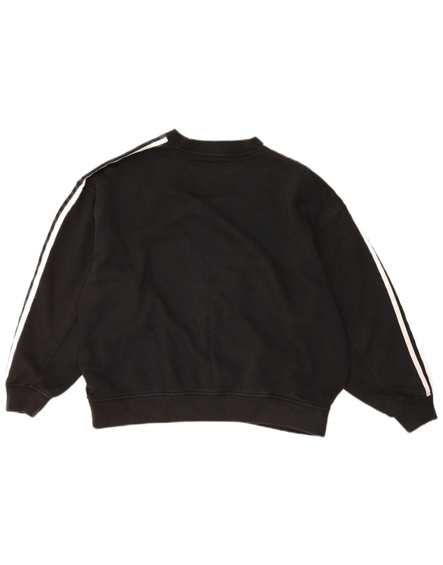 Adidas Womens Oversized Sweatshirt Jumper UK 6 XS Black Cotton - Image 2