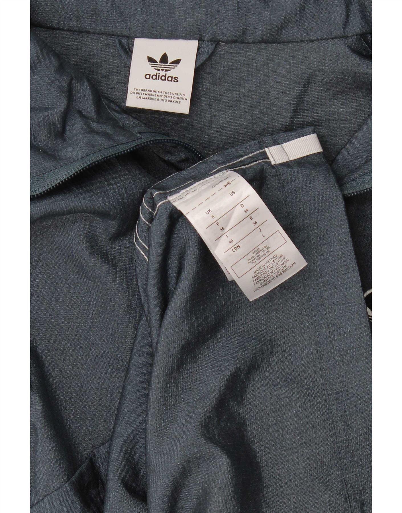 Adidas Womens Oversized Utility Jacket UK 8 Small Blue Polyamide - Image 3