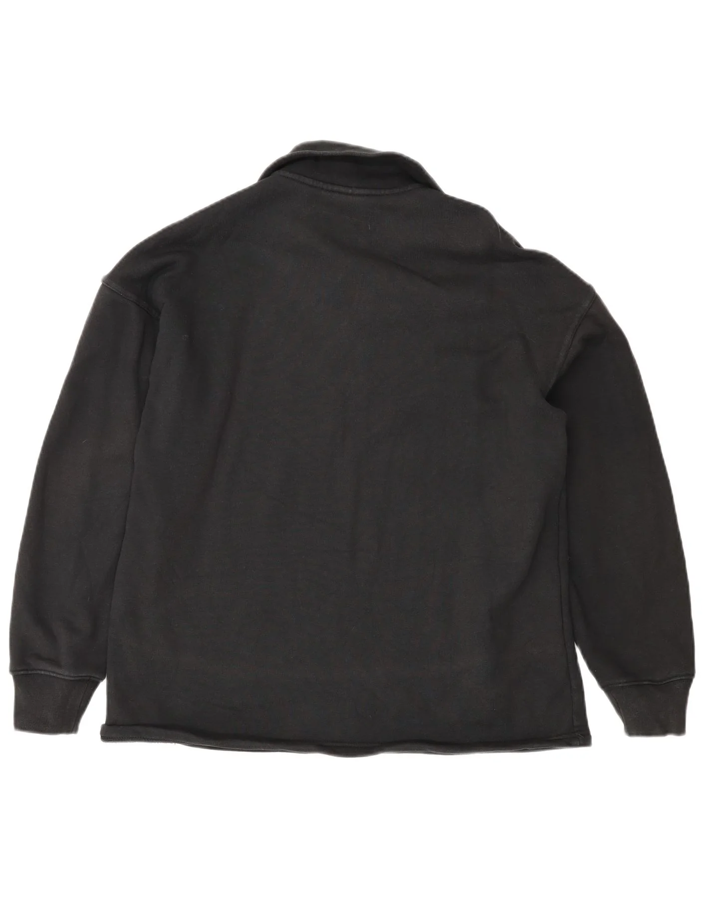 Adidas Womens Oversized Zip Neck Sweatshirt Jumper UK 10 Small Black Cotton - Image 2