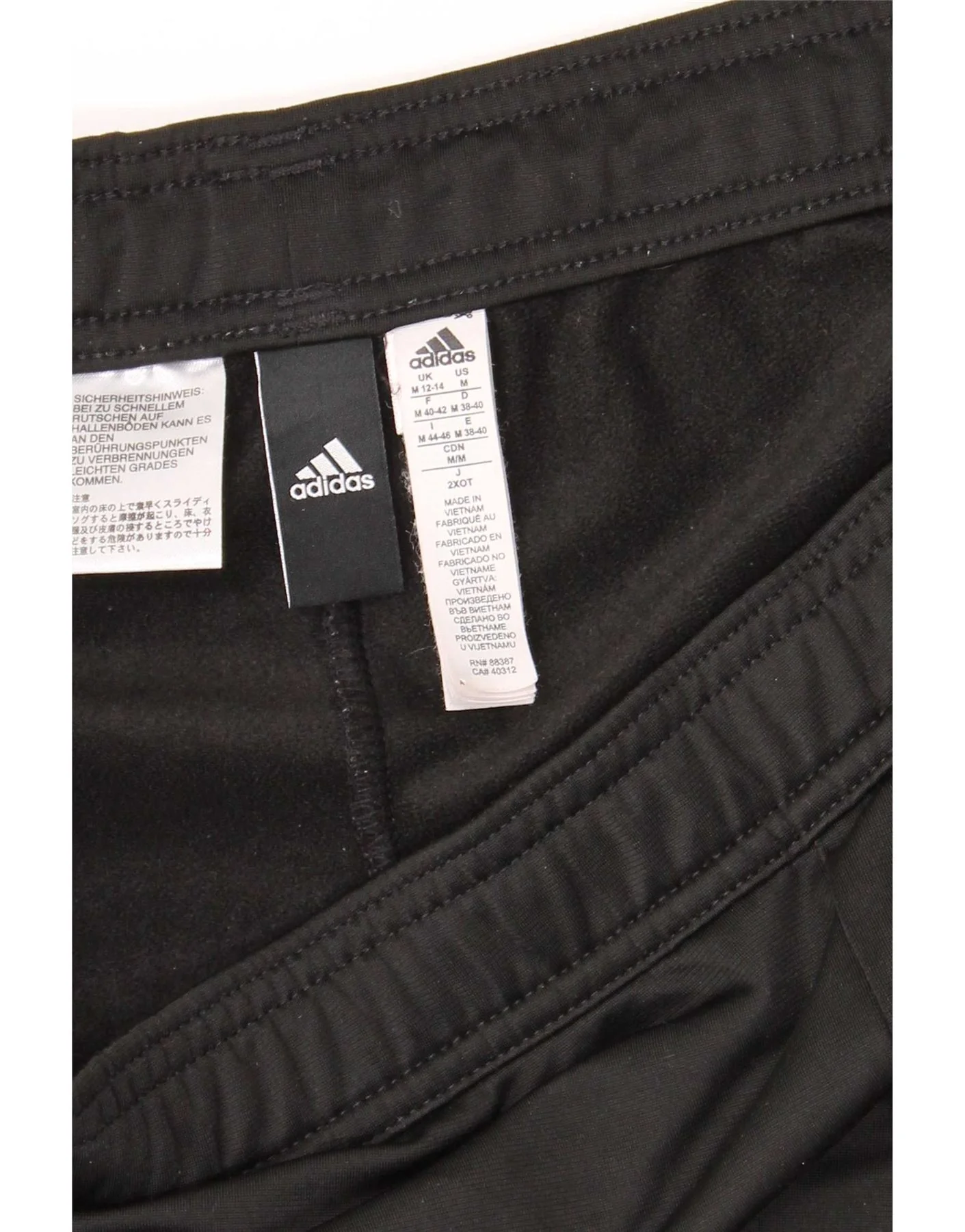 Adidas Womens Regular Tracksuit Trousers UK 12/14 Medium Black Sports - Image 4