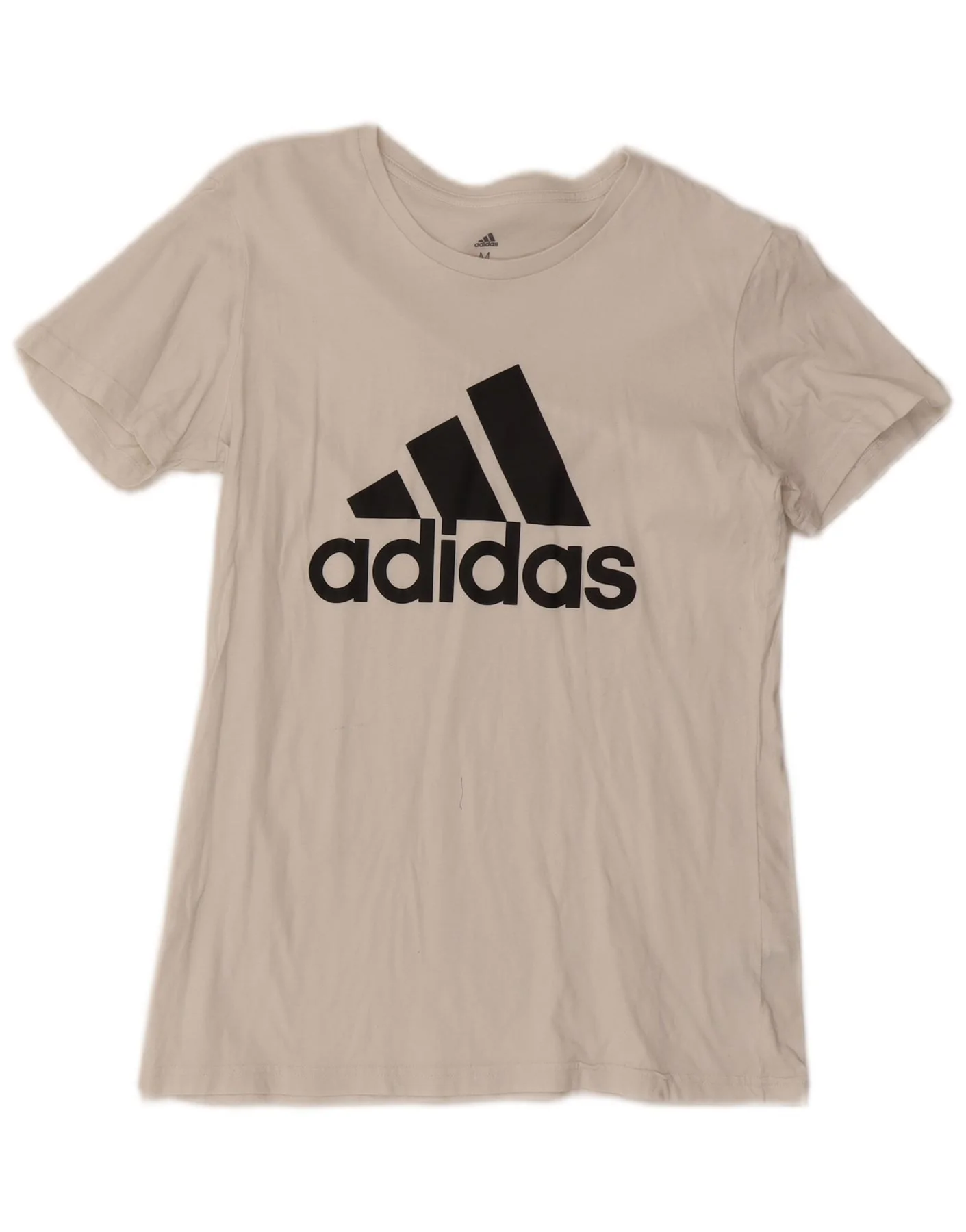 Adidas Womens Short Sleeve Graphic T-Shirt Top UK 12/14 Medium White Sports