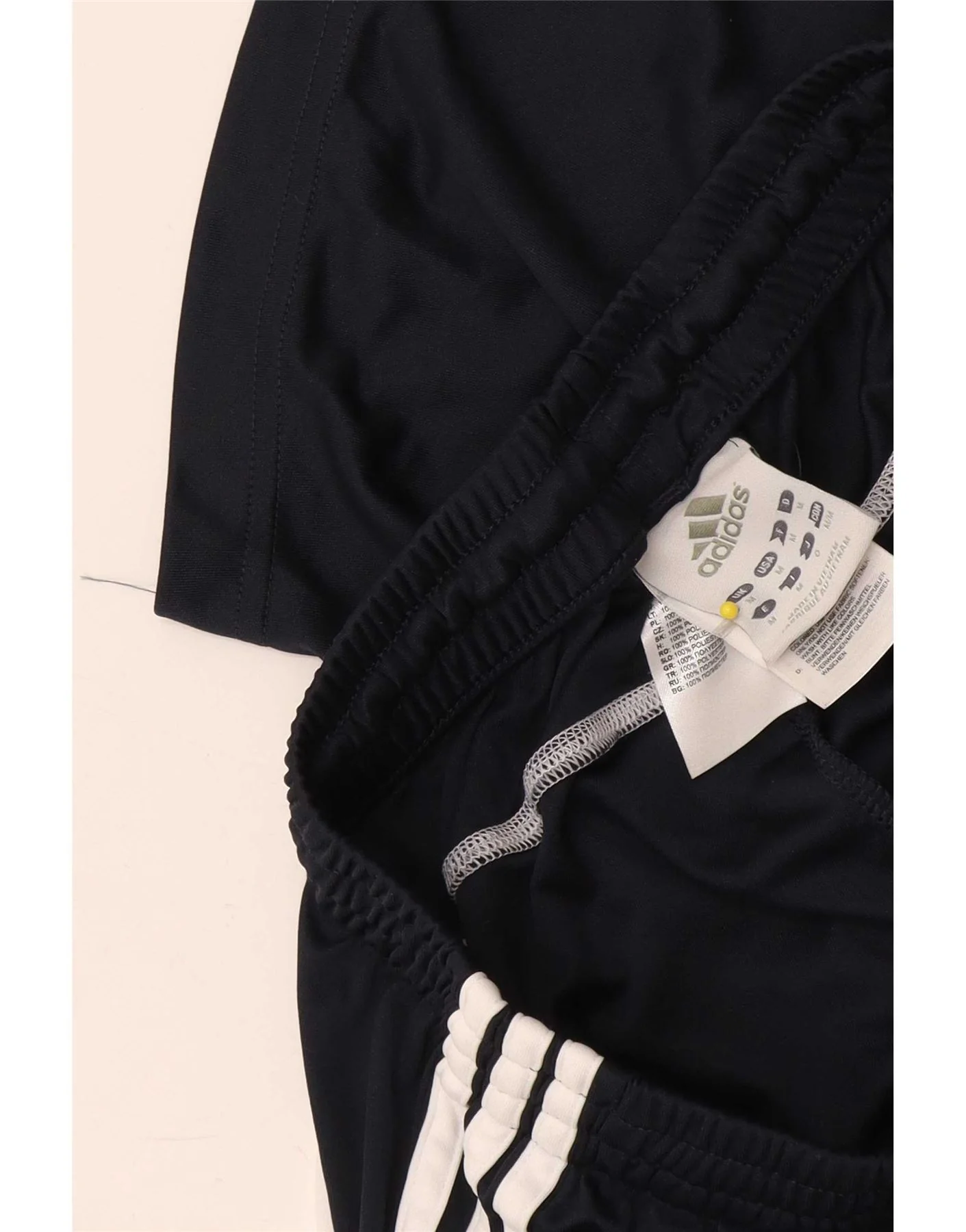 Adidas Womens Sport Shorts Medium Navy Blue Colourblock Polyester - Image 3