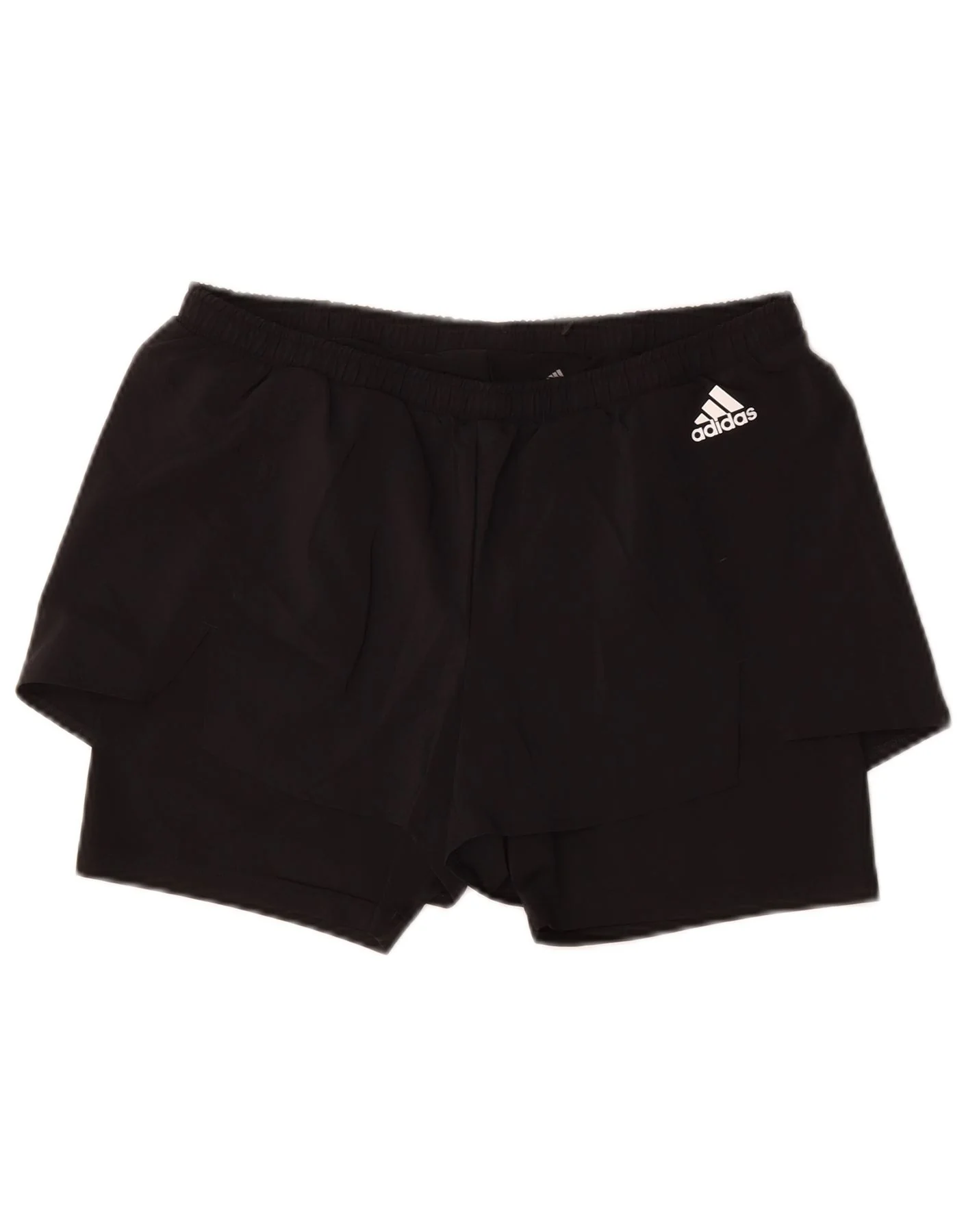 Adidas Womens Sport Shorts UK 12/14 Medium Black Polyester