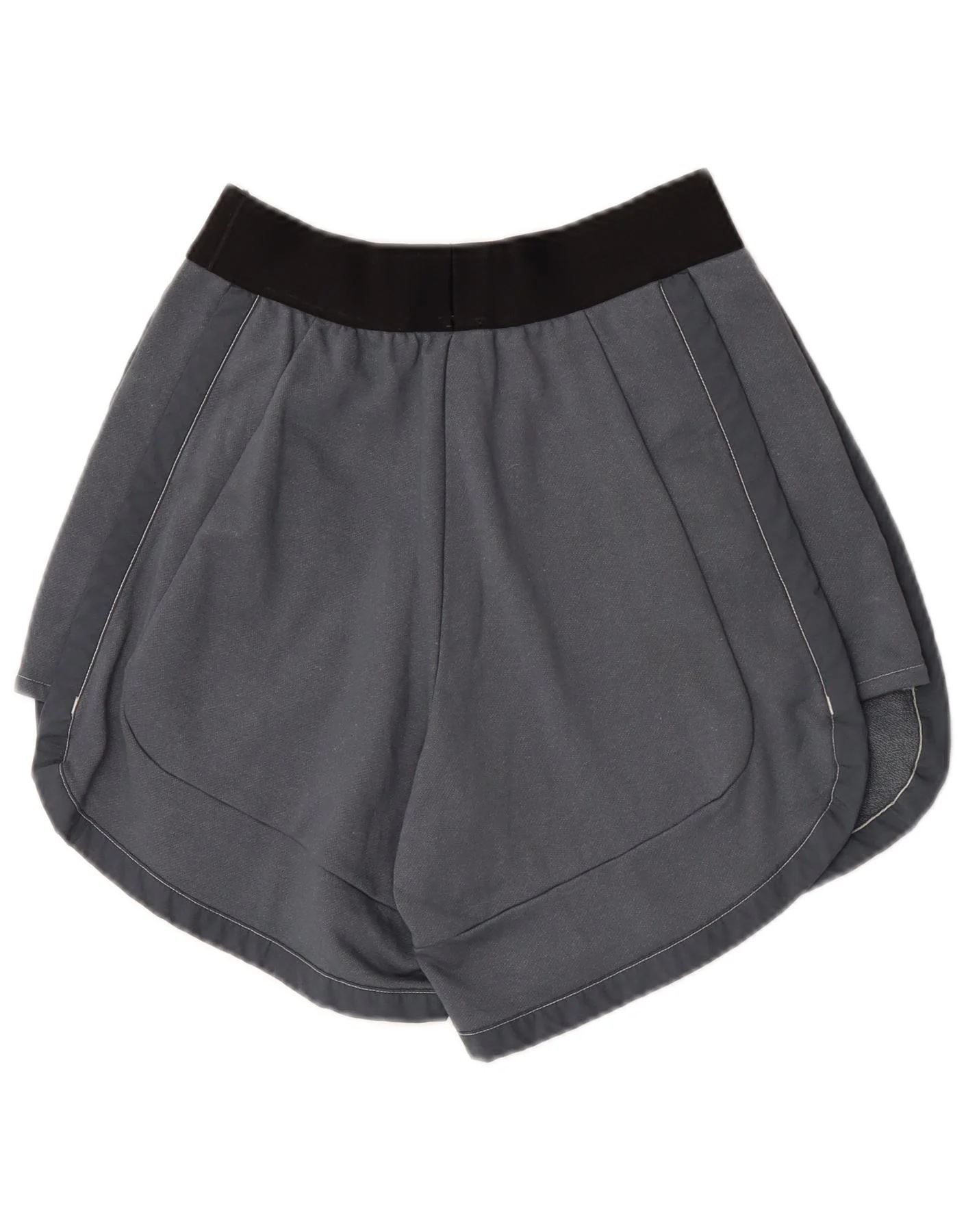 Adidas Womens Sport Shorts UK 12/14 Medium Grey Colourblock Cotton - Image 2