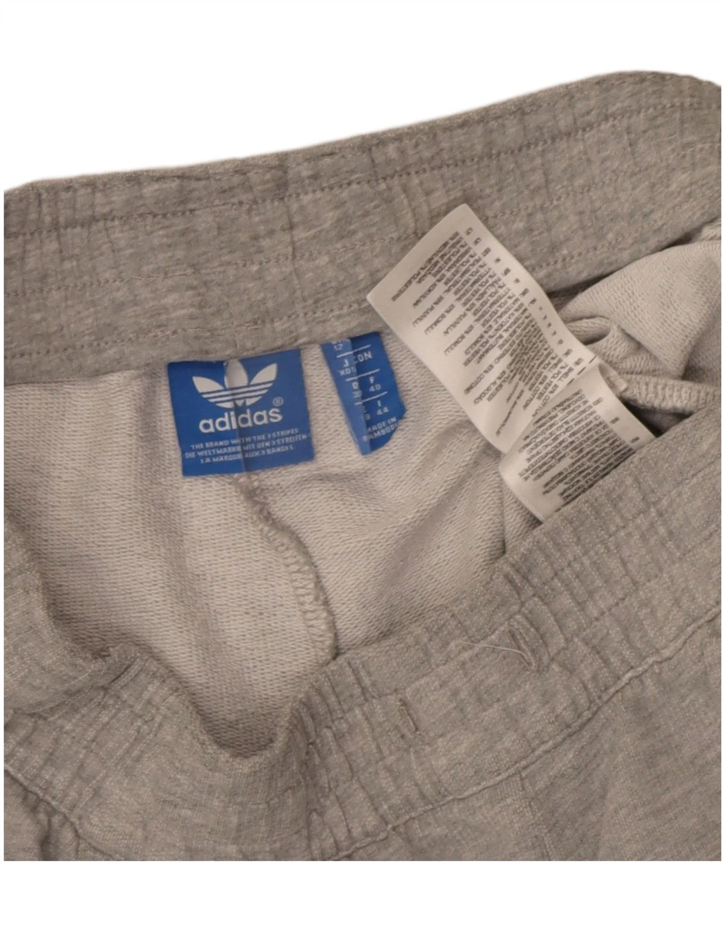 Adidas Womens Sport Shorts UK 12 Medium Grey Cotton - Image 4