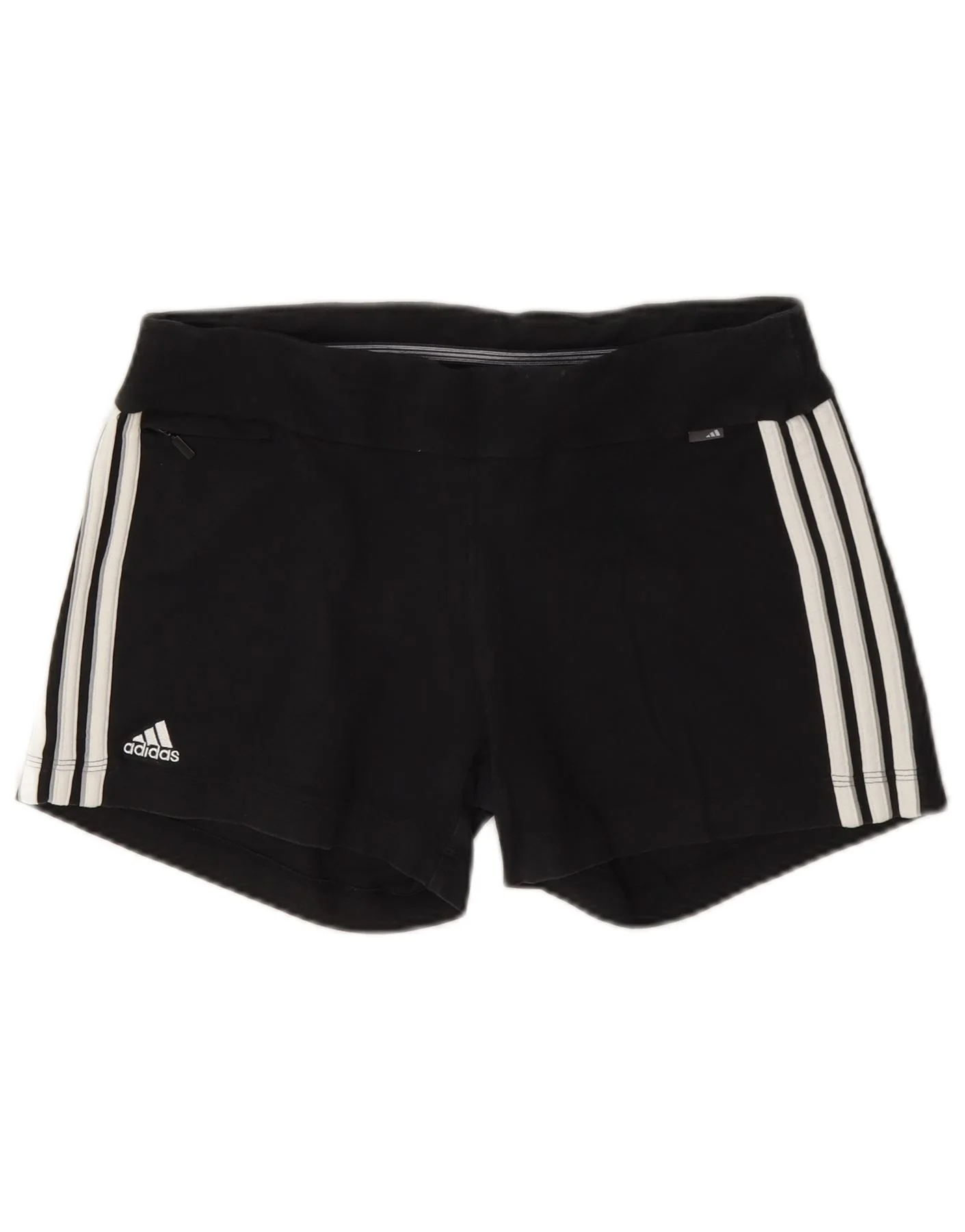 Adidas Womens Sport Shorts UK 14 Medium Black Cotton