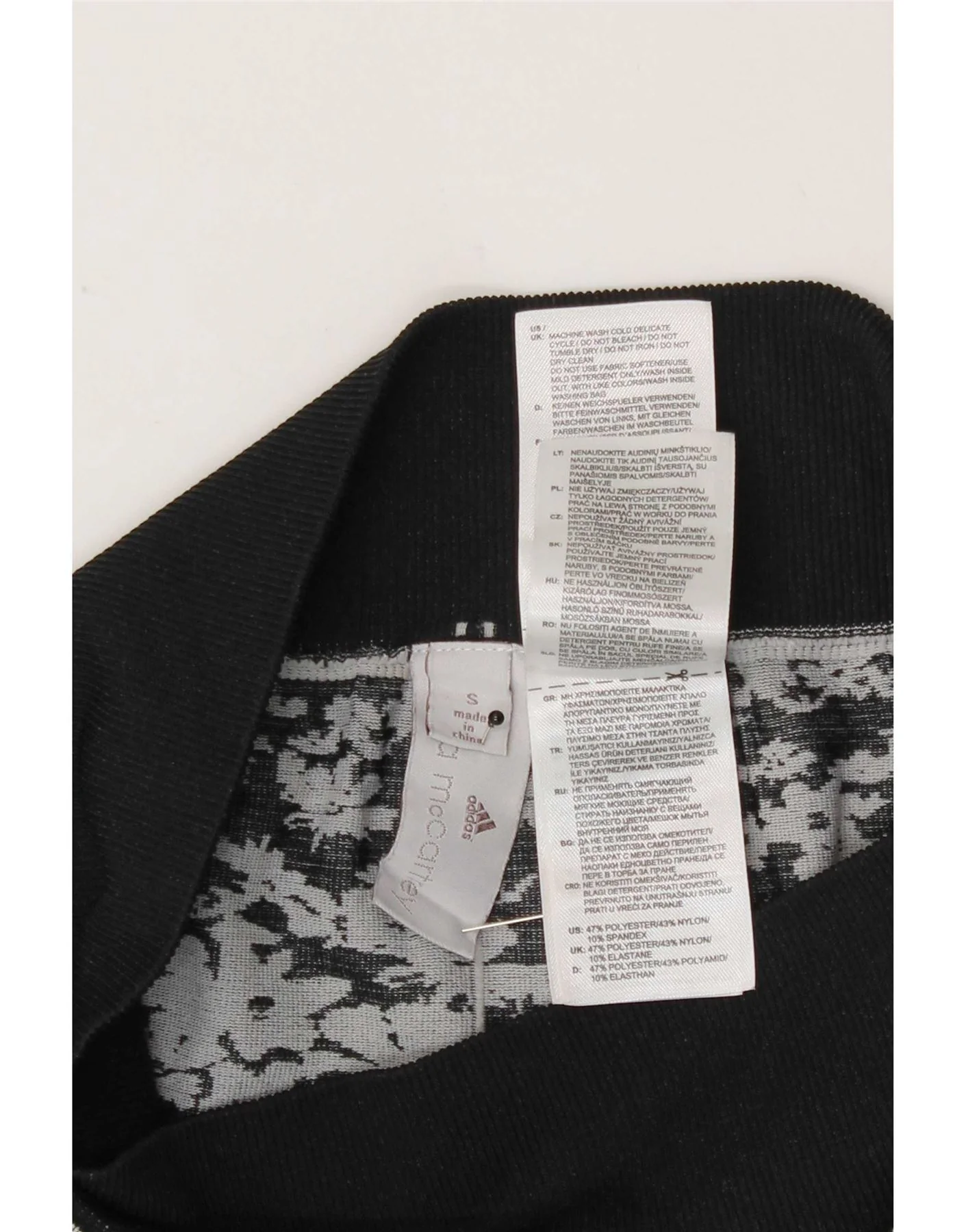 Adidas Womens Stella McCartney Leggings UK 8 Small Grey Floral Polyester - Image 3