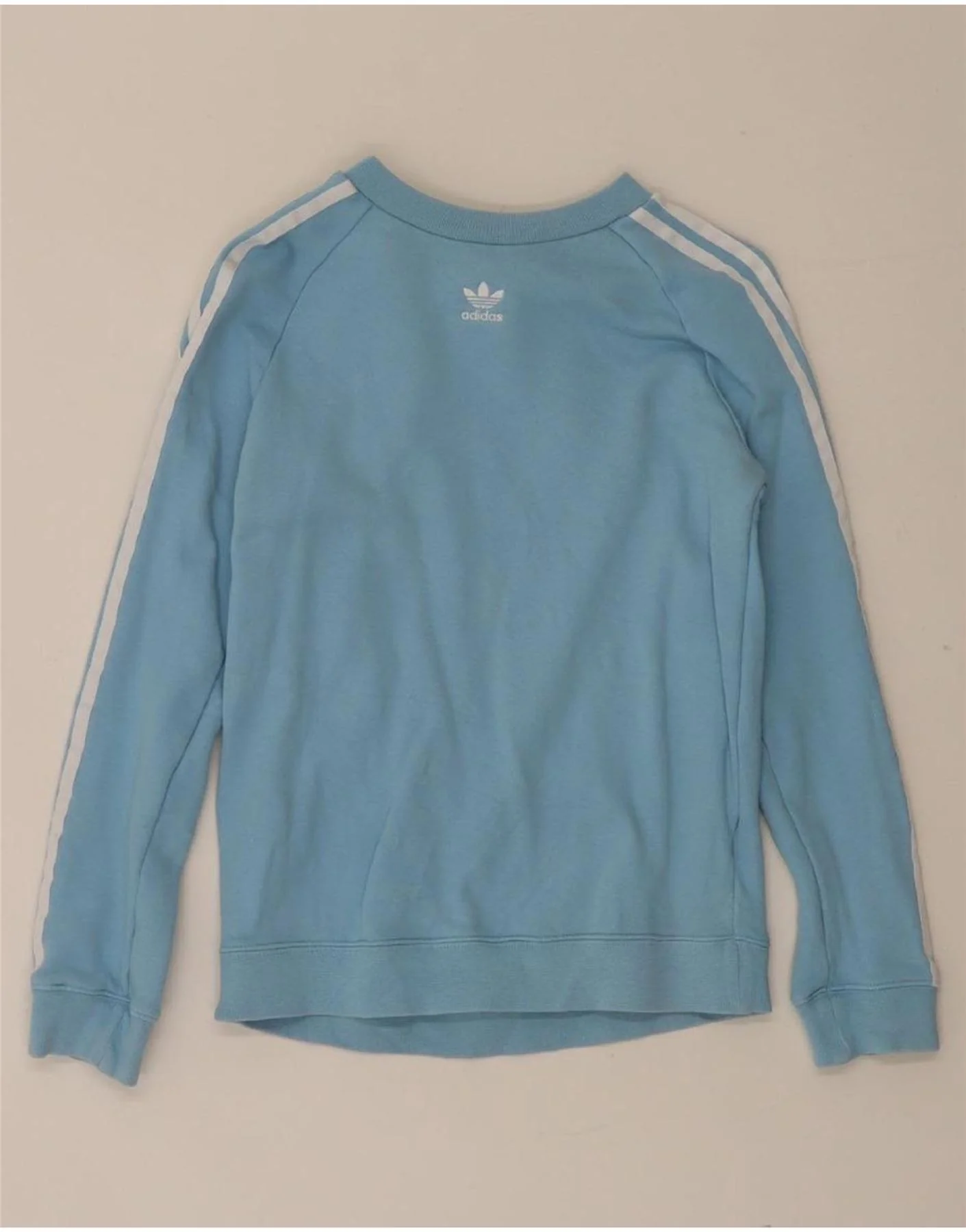 Adidas Womens Sweatshirt Jumper UK 8 Small Blue Cotton Sports