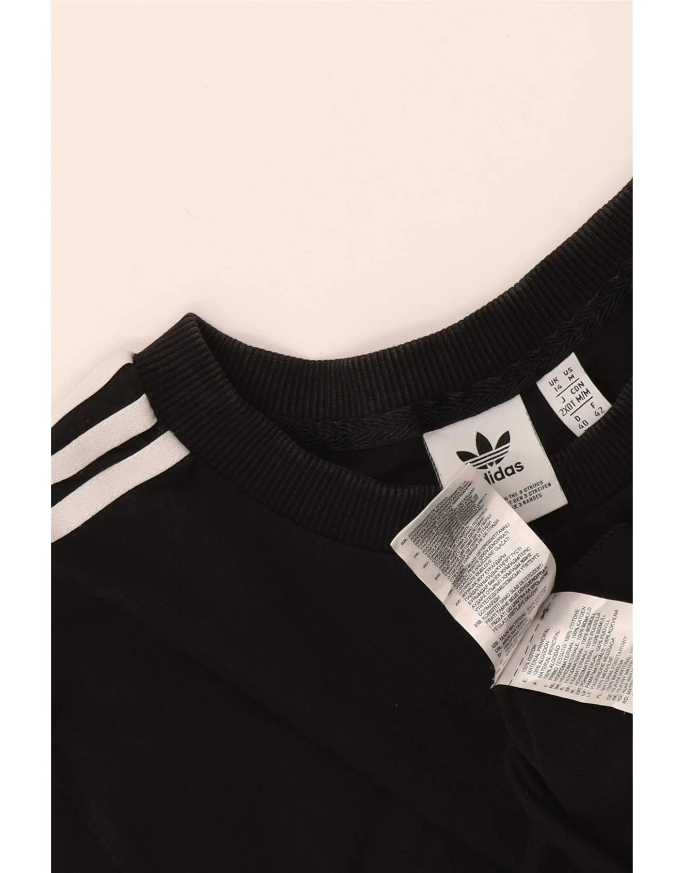 Adidas Womens T-Shirt Dress UK 14 Medium Black Cotton - Image 3