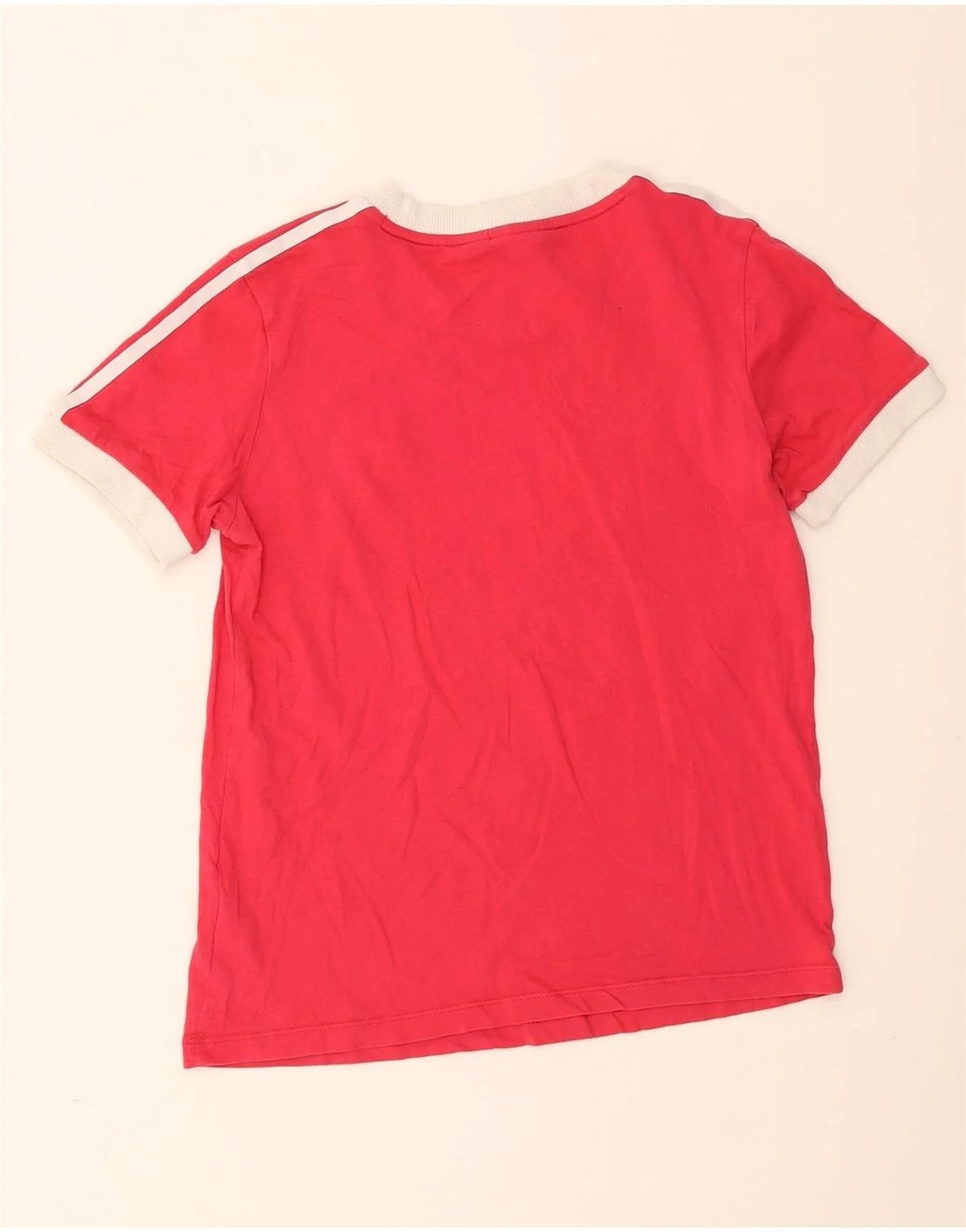 Adidas Womens T-Shirt Top UK 10 Small Red Colourblock Cotton - Image 2