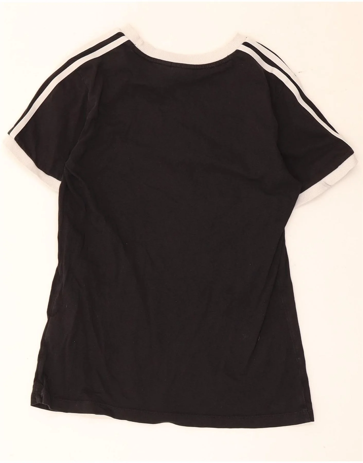 Adidas Womens T-Shirt Top UK 12 Medium Black Colourblock Cotton - Image 2