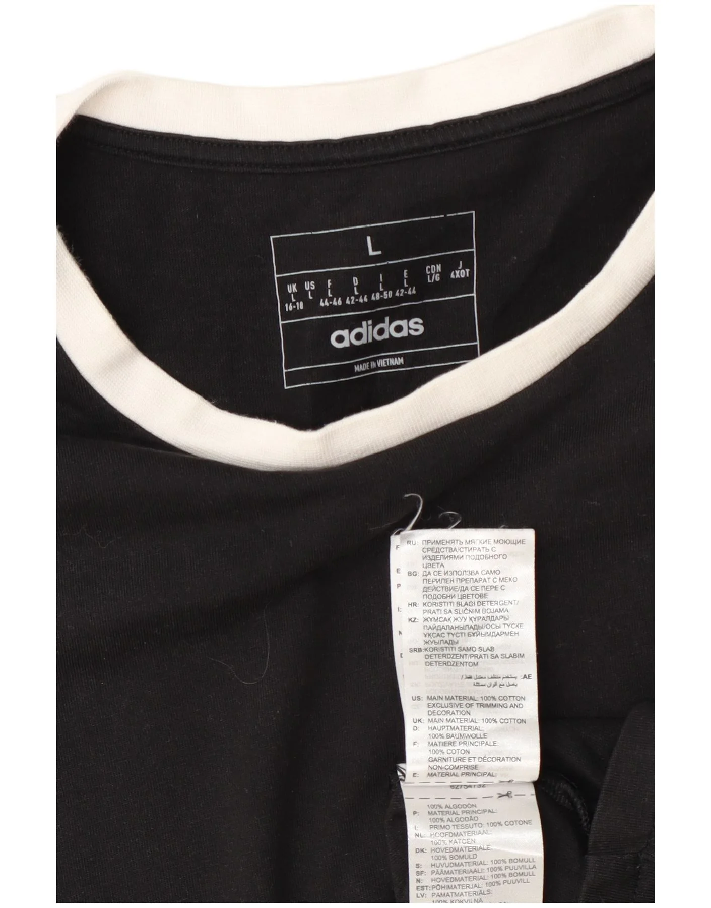 Adidas Womens T-Shirt Top UK 16/18 Large Black Cotton - Image 4