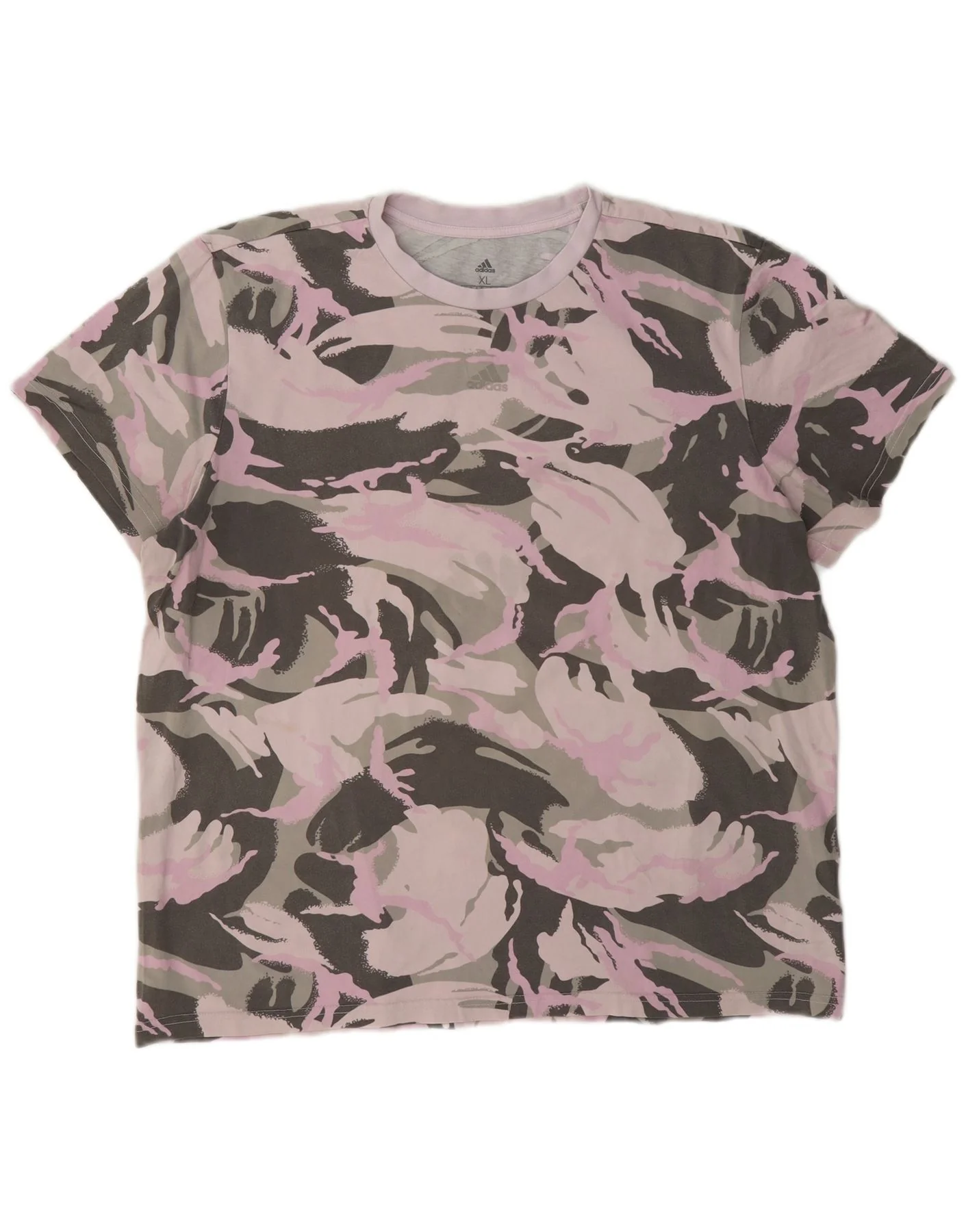 Adidas Womens T-Shirt Top UK 20/22 XL Multicoloured Camouflage Cotton