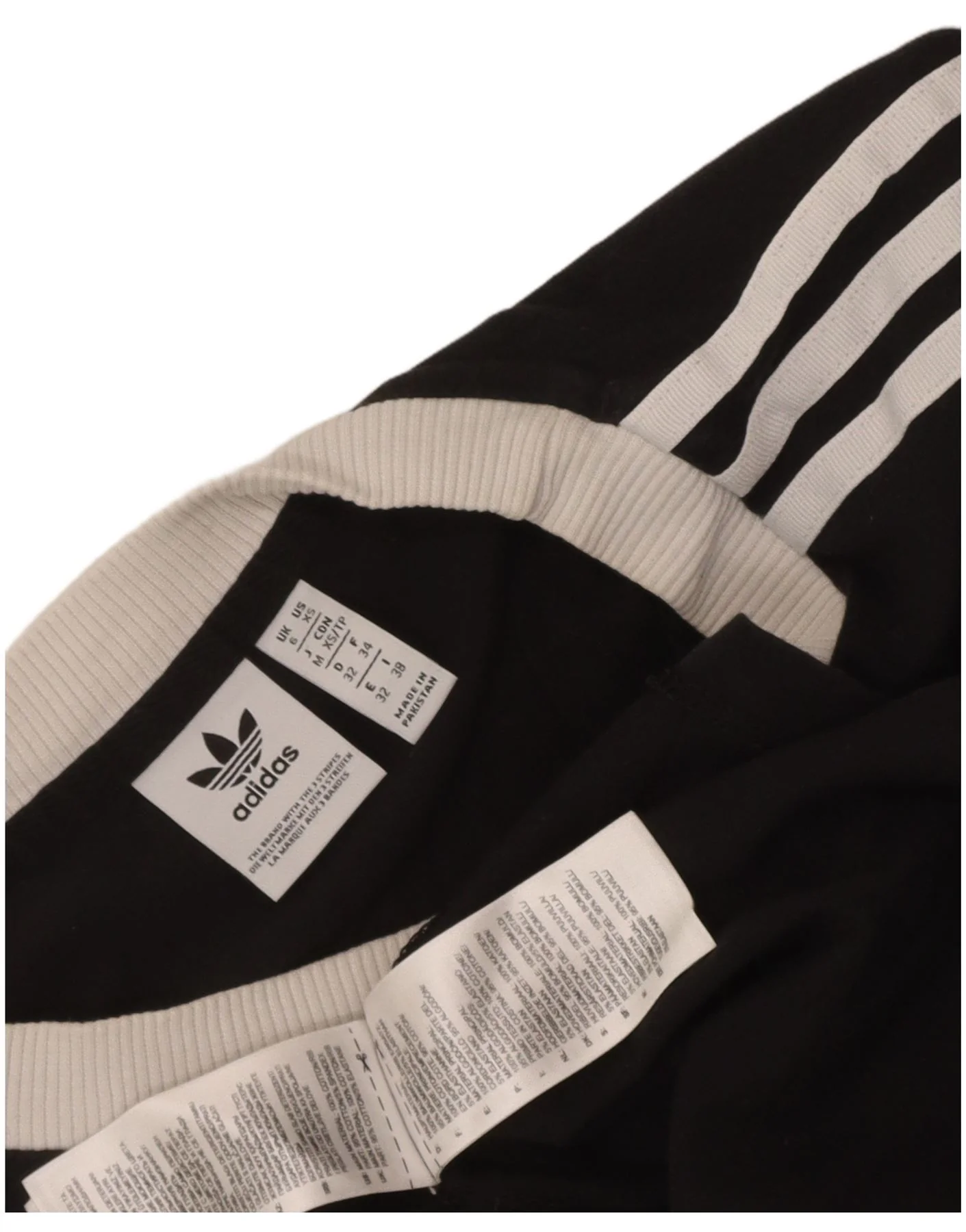 Adidas Womens T-Shirt Top UK 6 XS Black Colourblock Cotton - Image 3