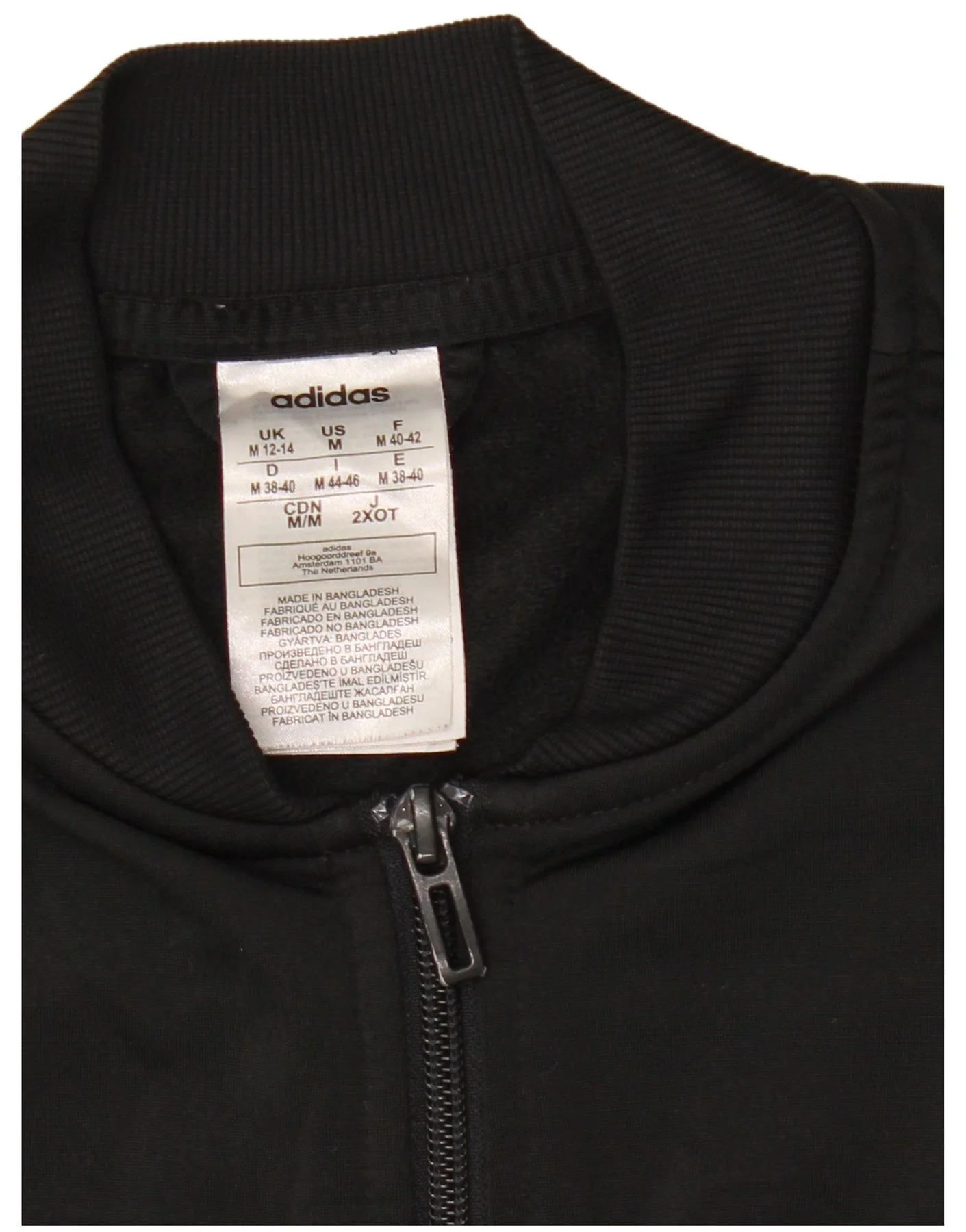 Adidas Womens Tracksuit Top Jacket UK 12/14 Medium Black Polyester - Image 4