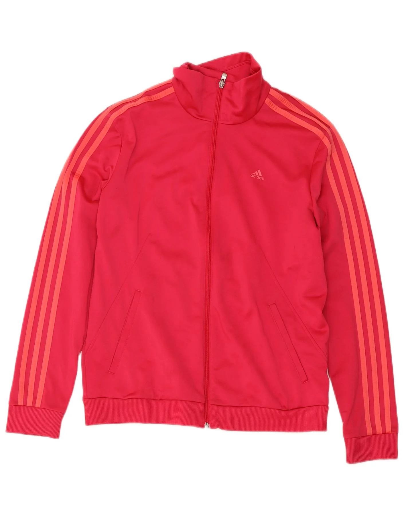 Adidas Womens Tracksuit Top Jacket UK 12/14 Medium Pink Polyester Sports