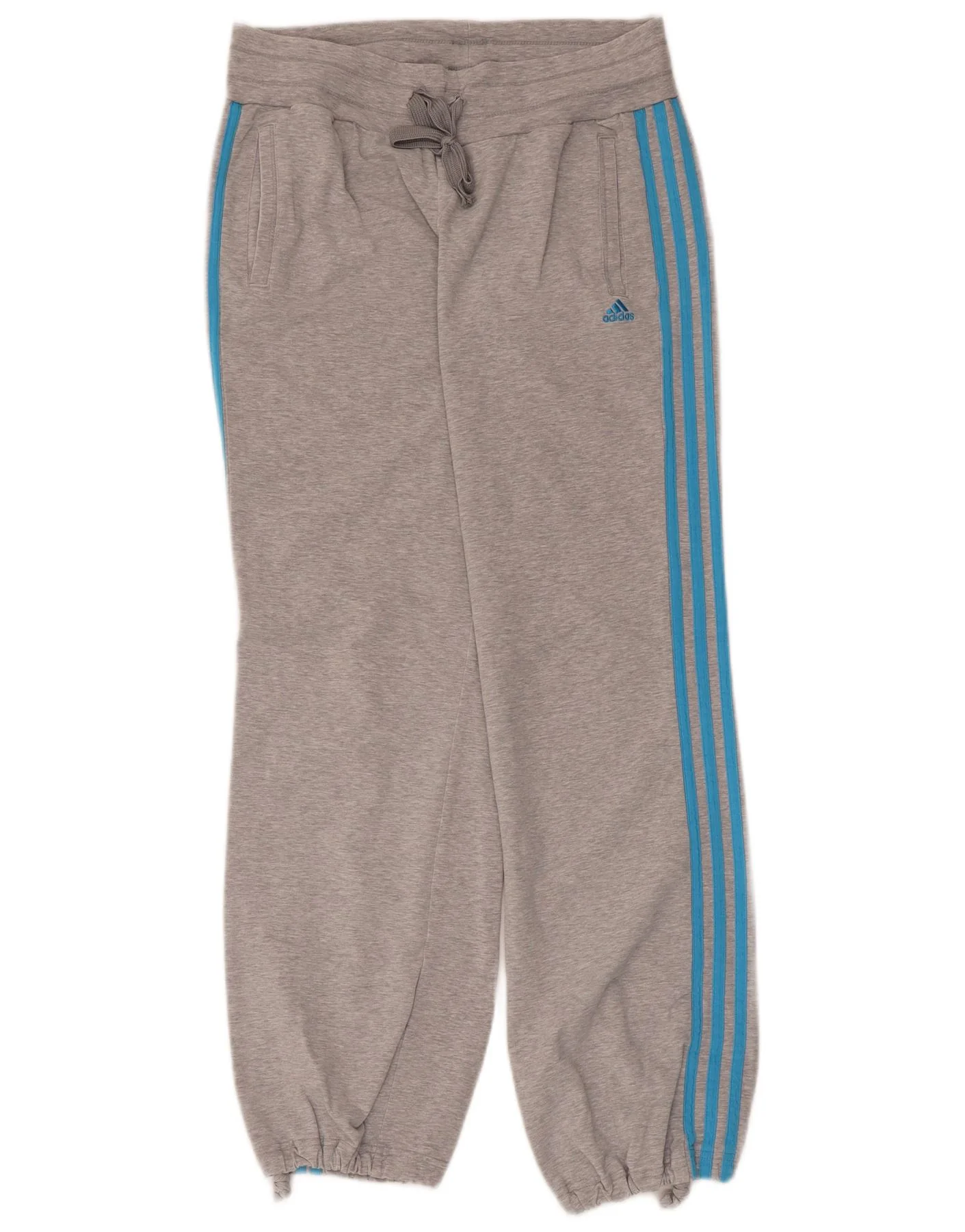 Adidas Womens Tracksuit Trousers Joggers UK 8/10 Small Grey Cotton