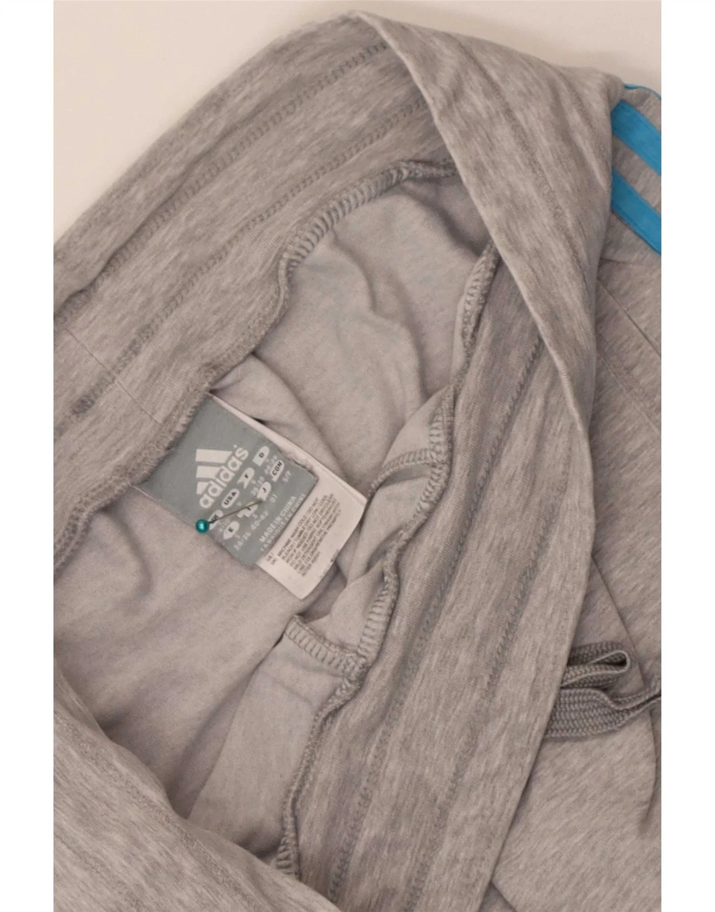Adidas Womens Tracksuit Trousers Joggers UK 8/10 Small Grey Cotton - Image 3