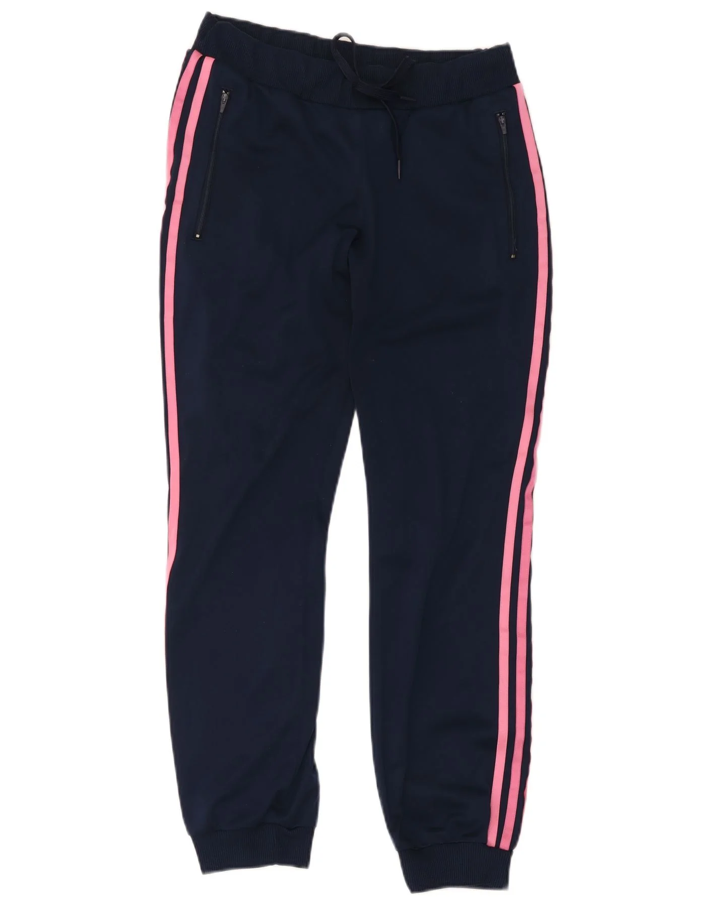 Adidas Womens Tracksuit Trousers Joggers UK 8/10 Small Navy Blue Polyester
