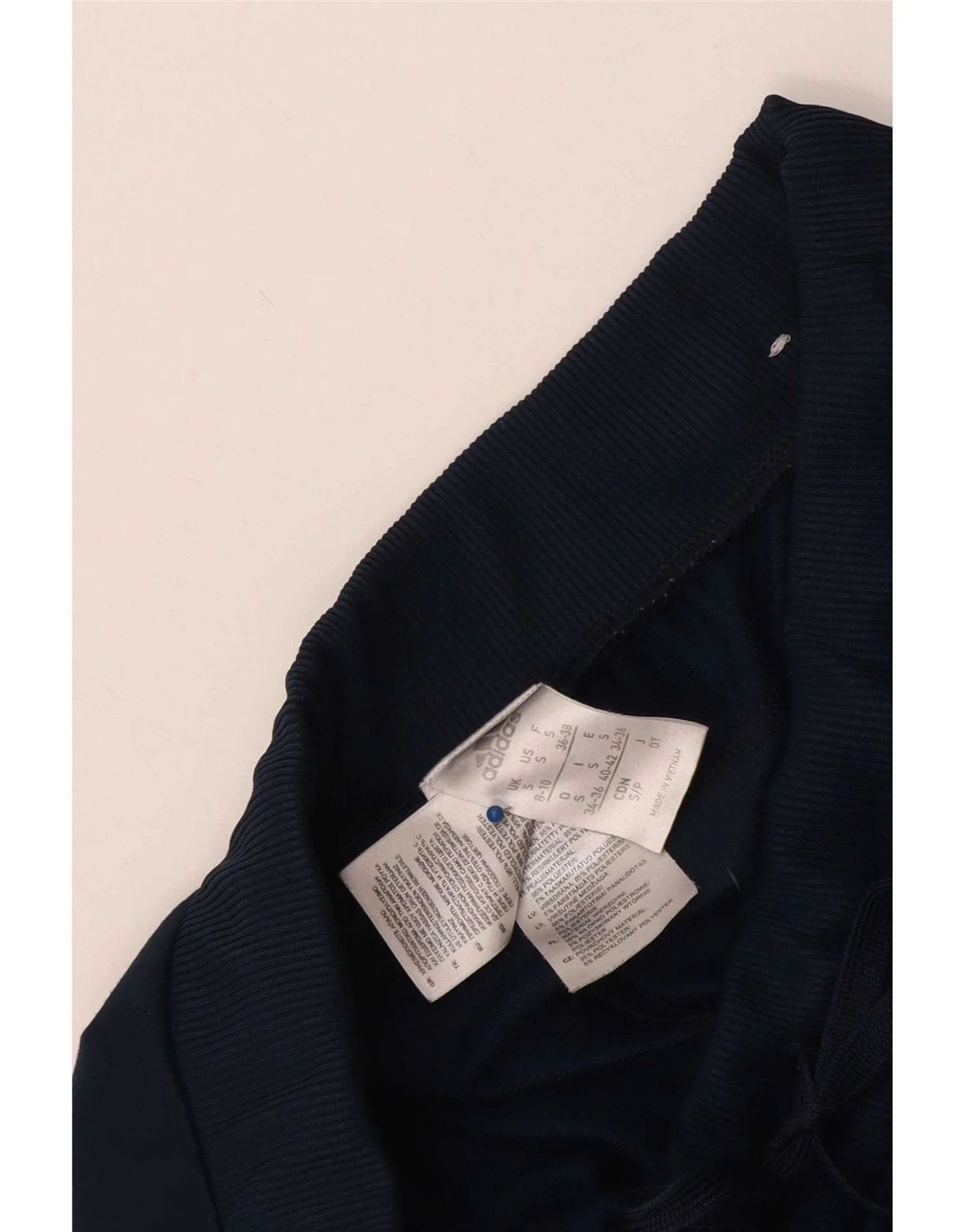 Adidas Womens Tracksuit Trousers Joggers UK 8/10 Small Navy Blue Polyester - Image 3