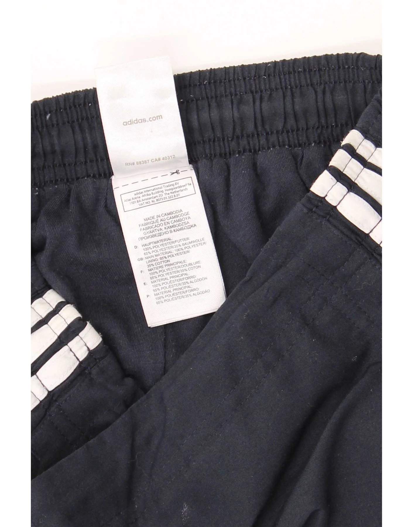 Adidas Womens Tracksuit Trousers UK 12 Medium Navy Blue Polyester Sports - Image 3