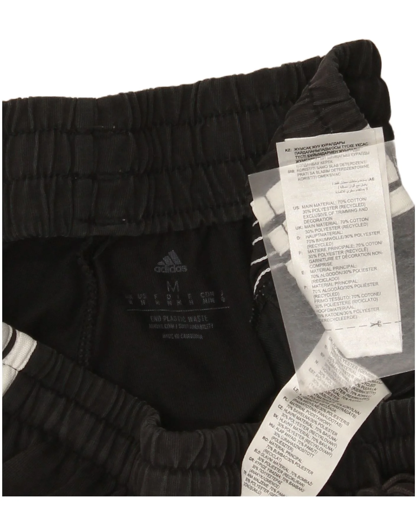 Adidas Womens Tracksuit Trousers UK 14 Medium Black Cotton - Image 3