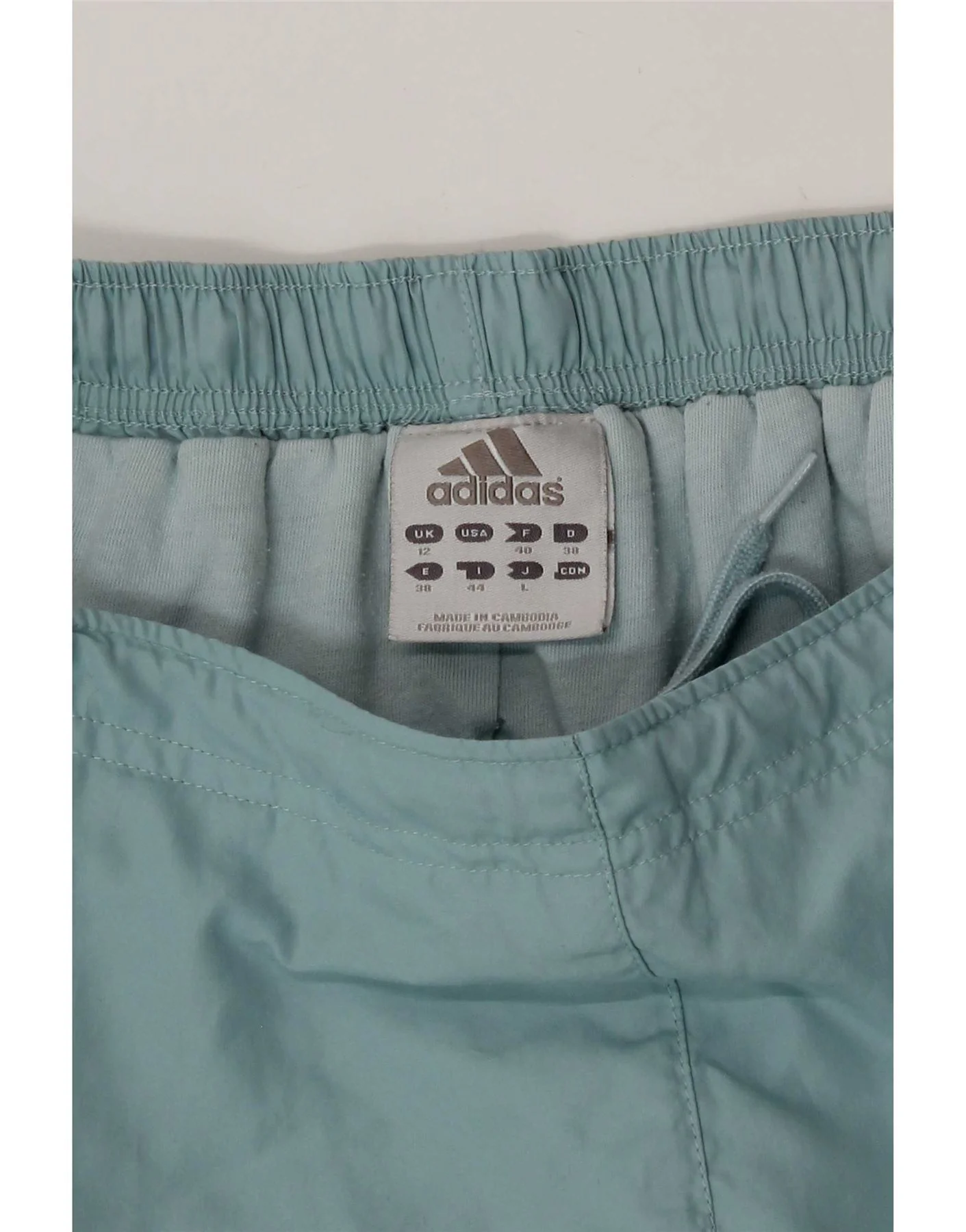 Adidas Womens Windbreaker Trousers UK 12 Medium Blue Polyester - Image 4