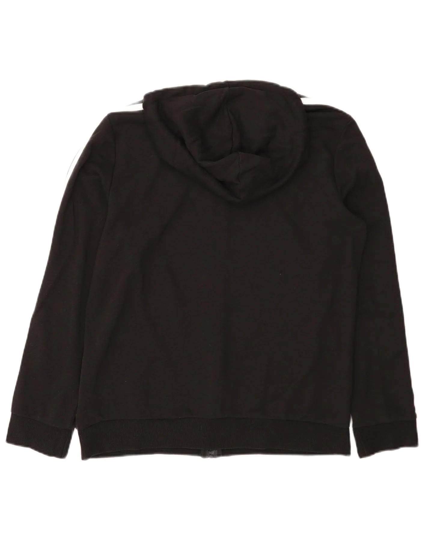 Adidas Womens Zip Hoodie Sweater UK 16/18 Large Black Cotton - Image 2