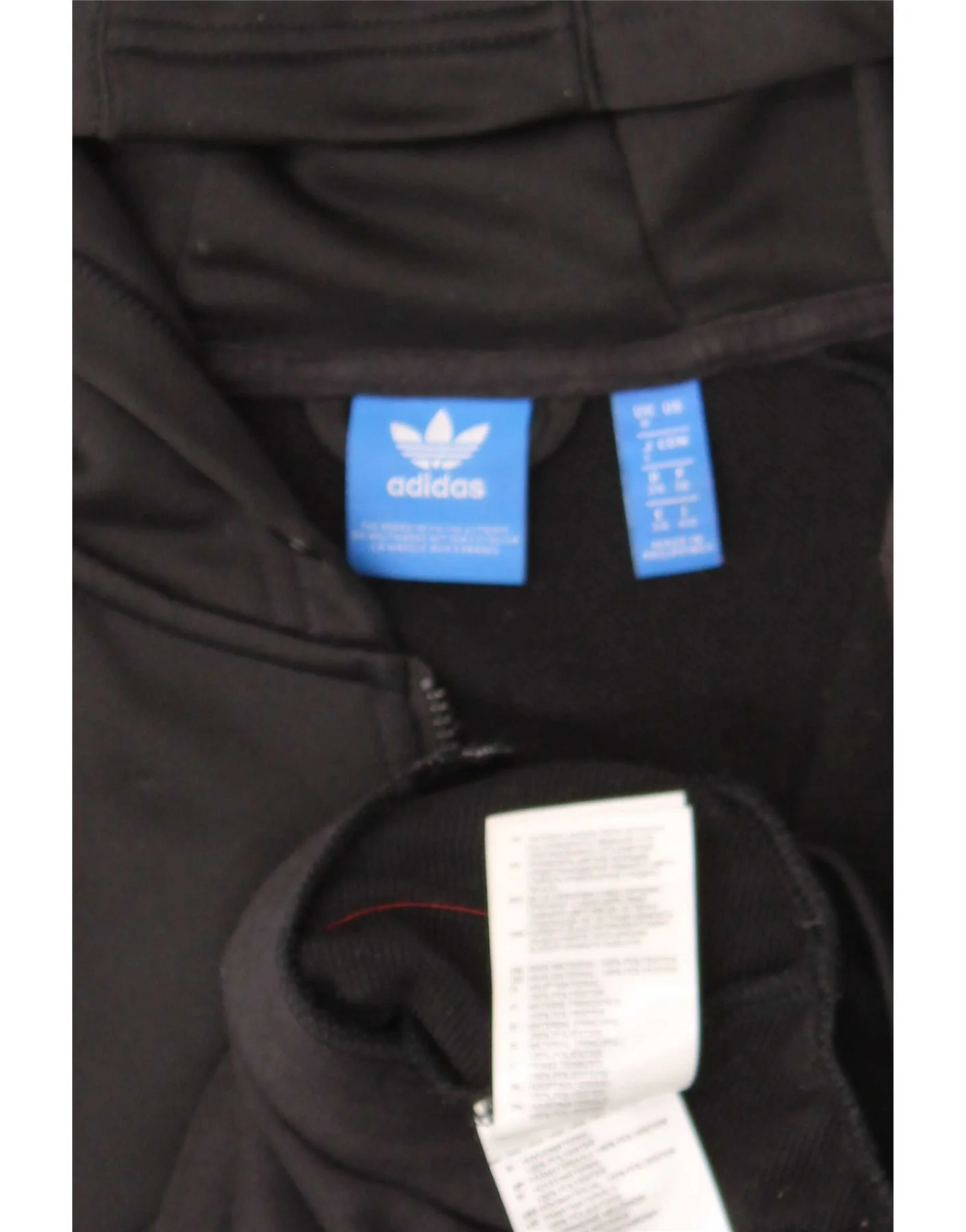 Adidas Womens Zip Hoodie Sweater UK 8 Small Black Polyester - Image 3