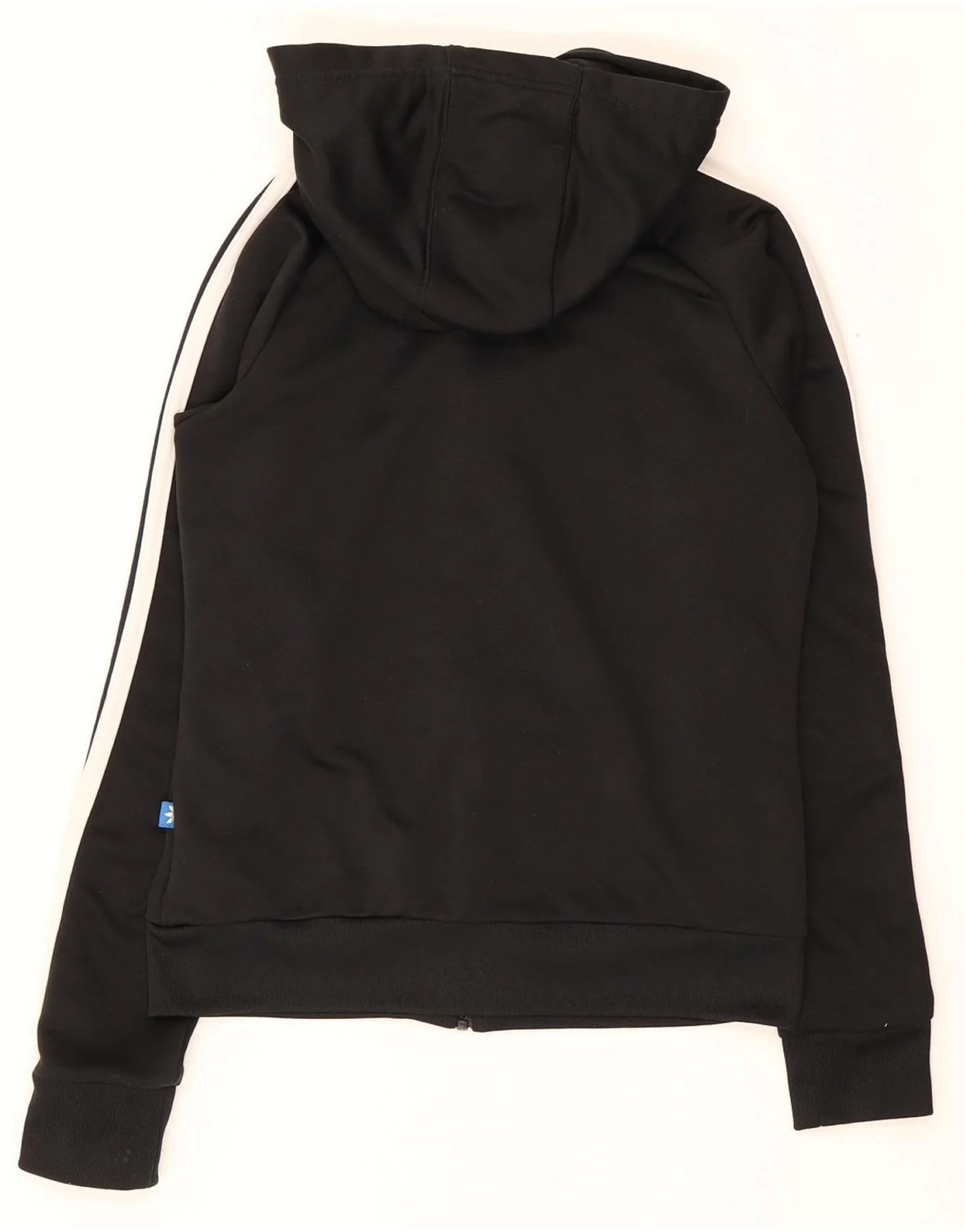 Adidas Womens Zip Hoodie Sweater UK 8 Small Black Polyester - Image 2