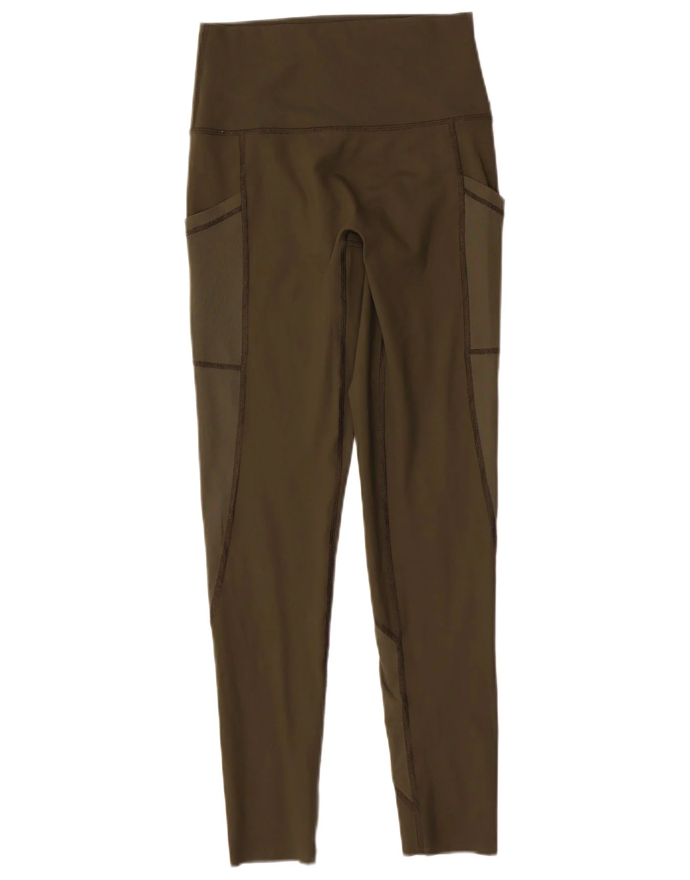 Aerie Womens High Waist Leggings UK 14 Medium Khaki Nylon