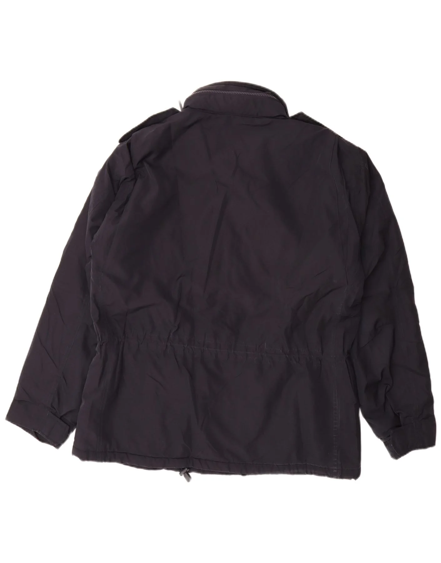 Alberto Aspesi Mens Hooded Military Jacket UK 40 Large Navy Blue Polyester - Image 2