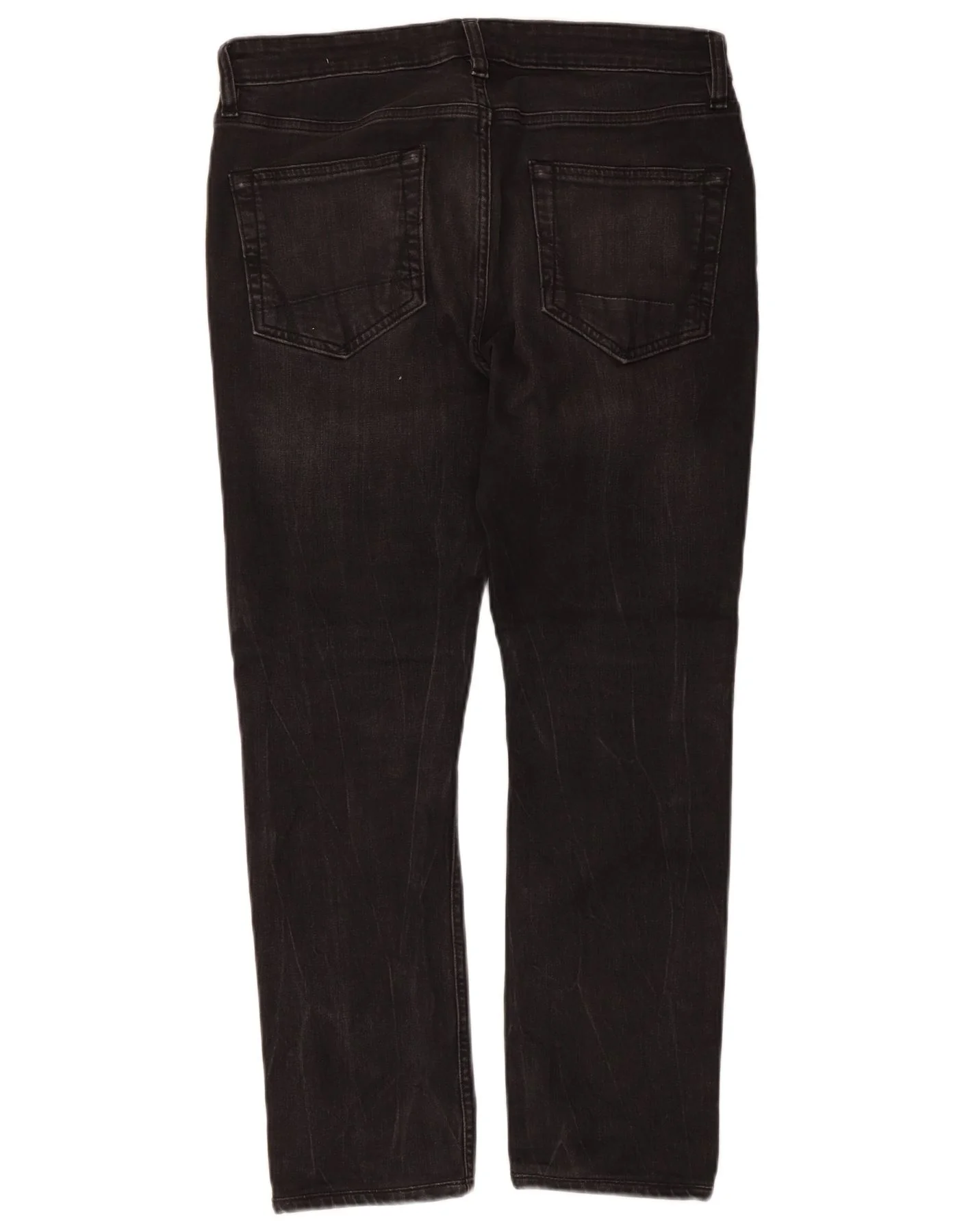 All Saints Mens Cigarette Cropped Skinny Jeans W30 L26 Black Cotton - Image 2